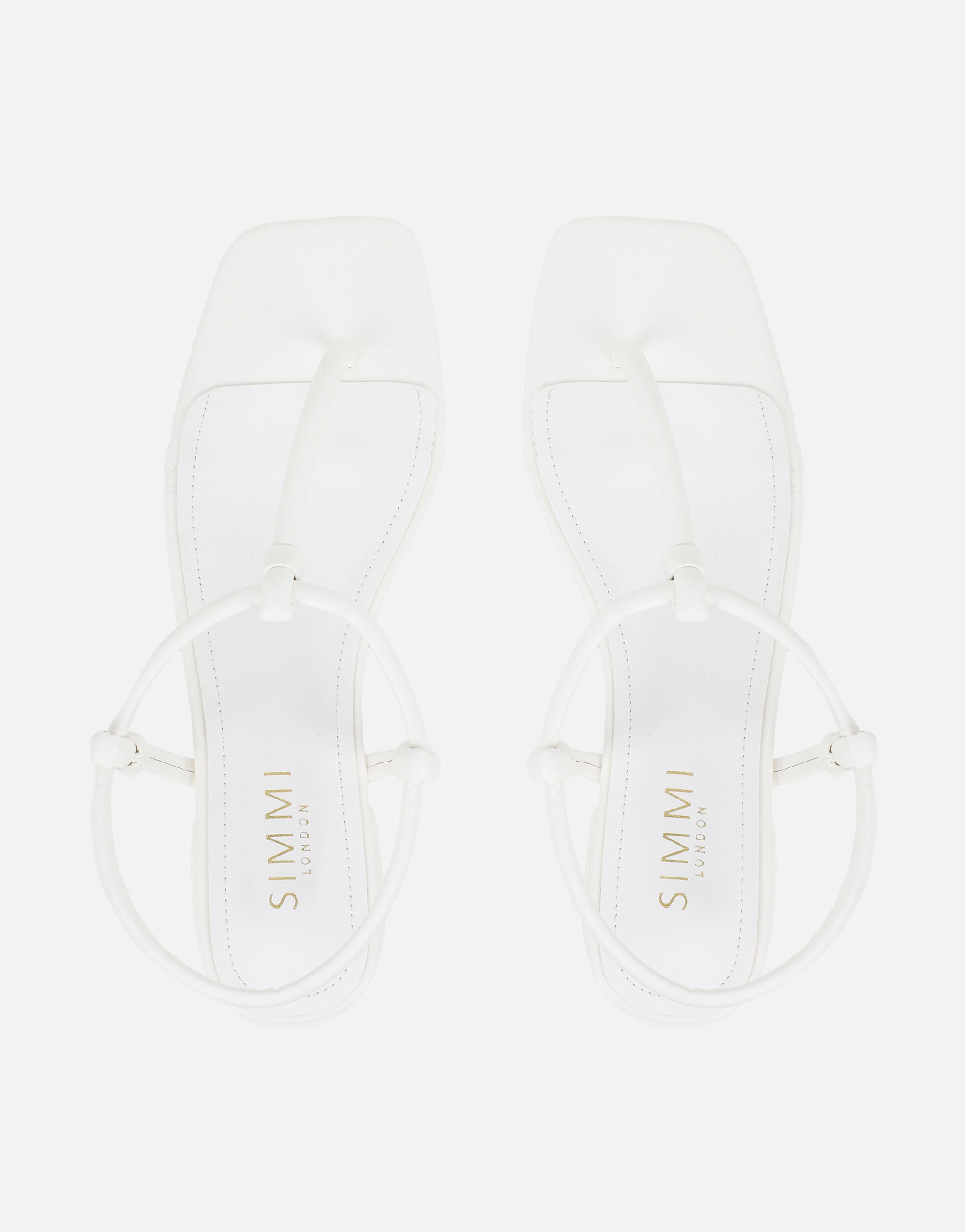 Hanna White Flat Strappy Sandals | SIMMI London