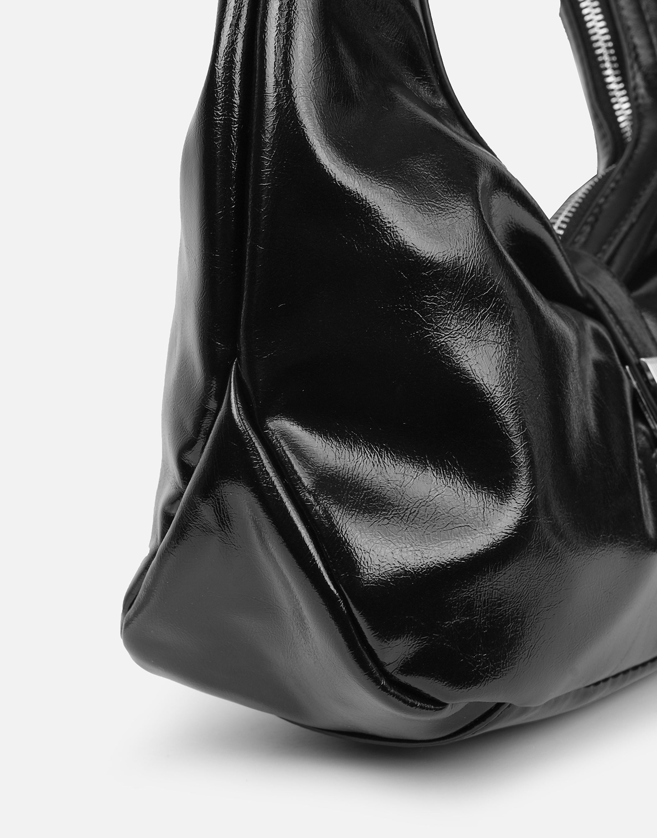 Asher Black Buckle Detail Shoulder Bag | SIMMI London