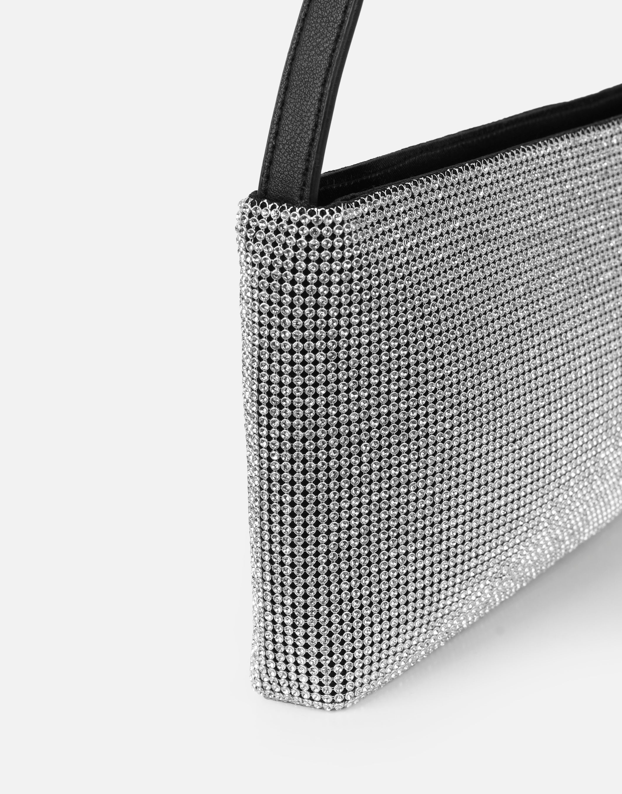Aura Silver Diamante Shoulder Bag | SIMMI London