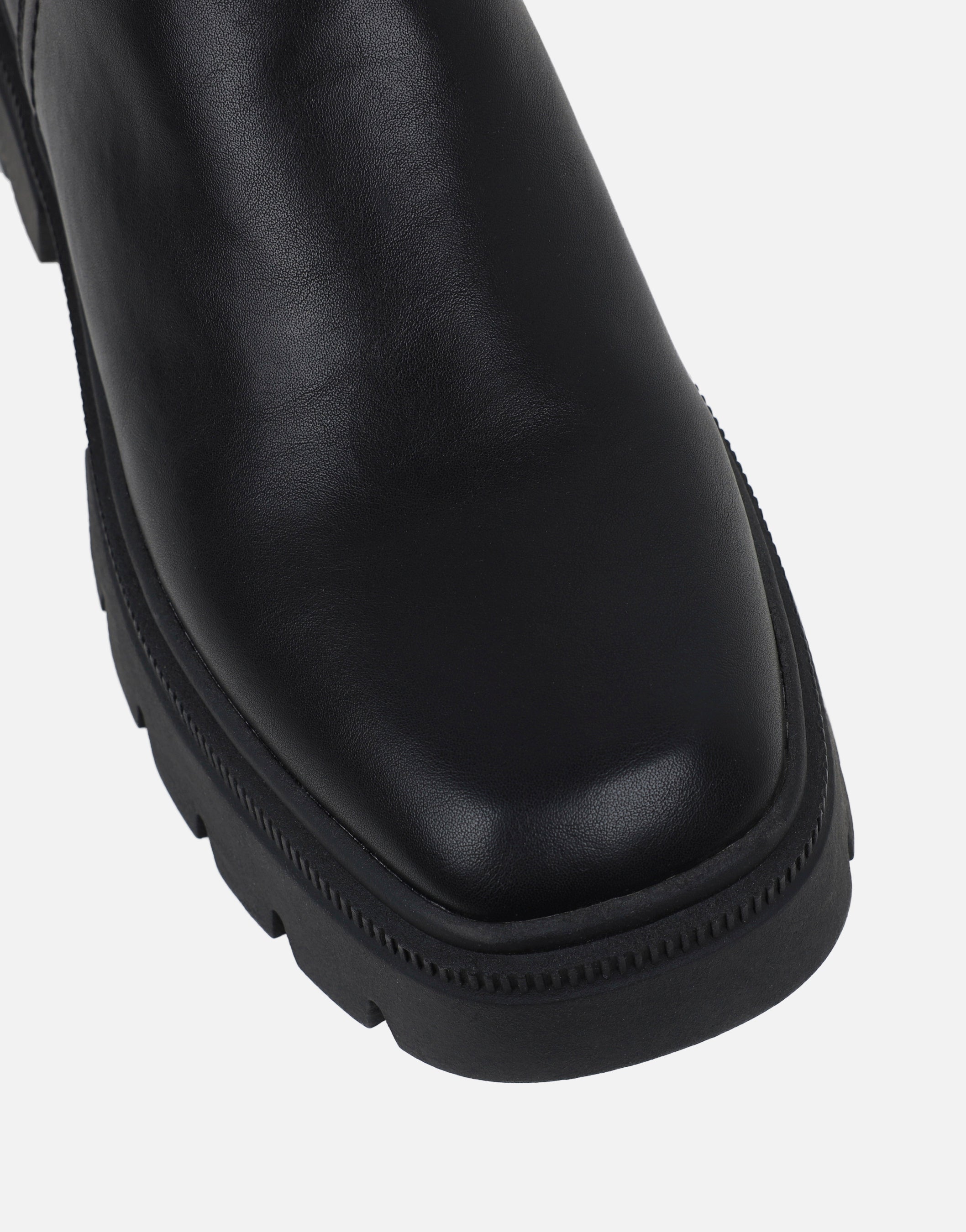Malakai Black Knit Chunky Ankle Boots | SIMMI London