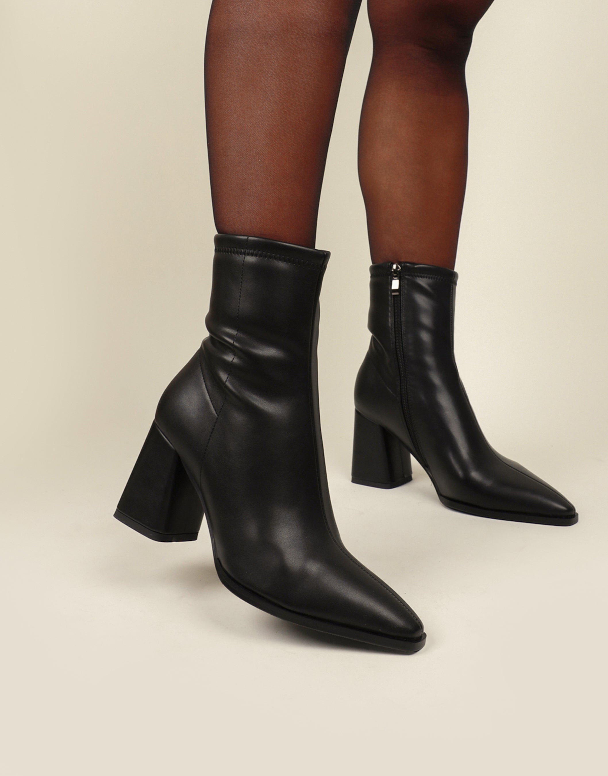 Bark Black Block Heeled Ankle Boots | SIMMI London