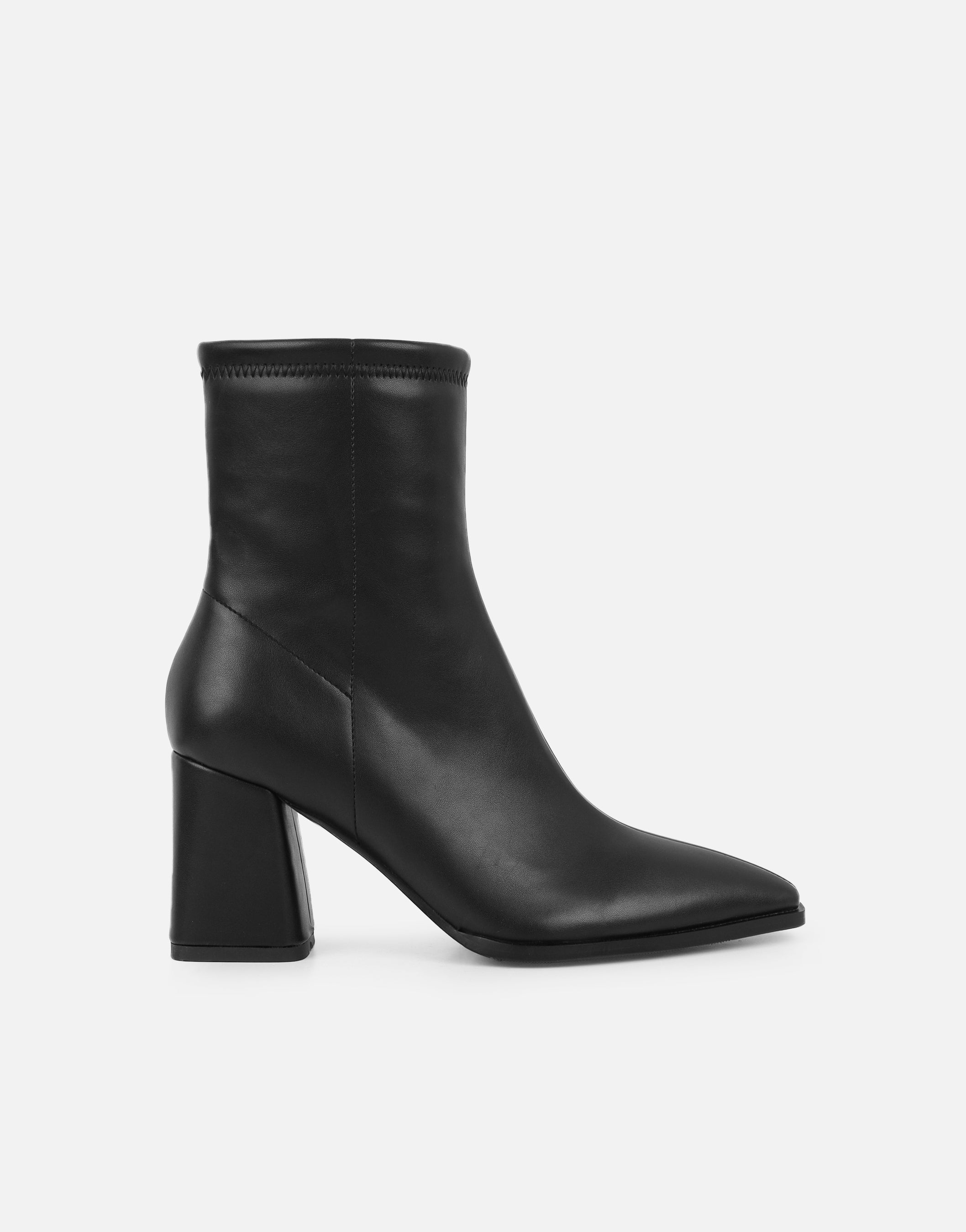 Bark Black Block Heeled Ankle Boots | SIMMI London