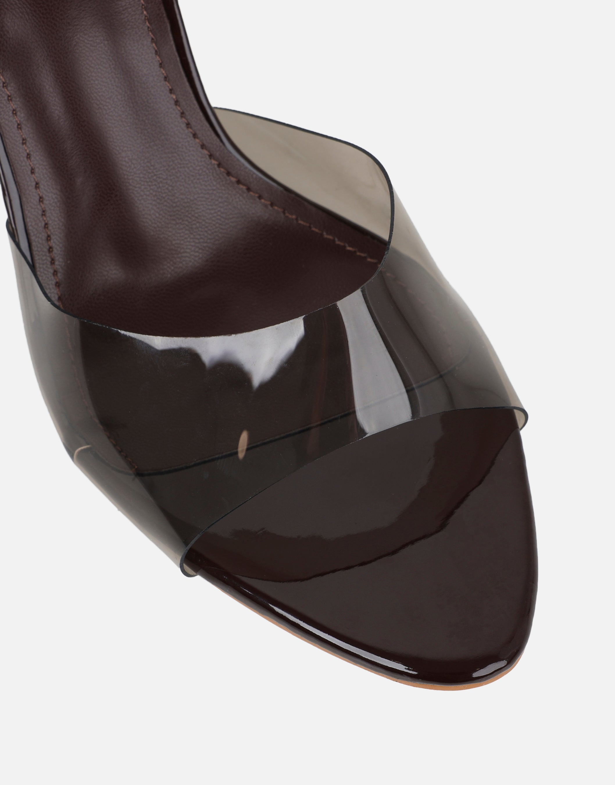 Belize Brown Patent Mule Wedges | SIMMI London