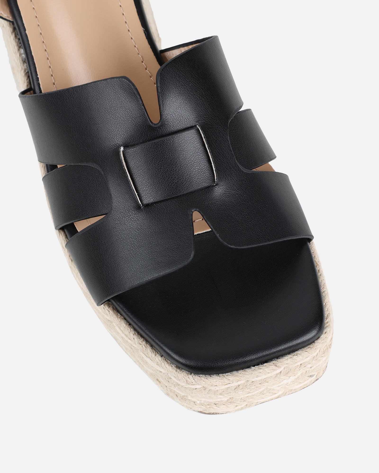 Bellamy Black Wedge Sandals | SIMMI London