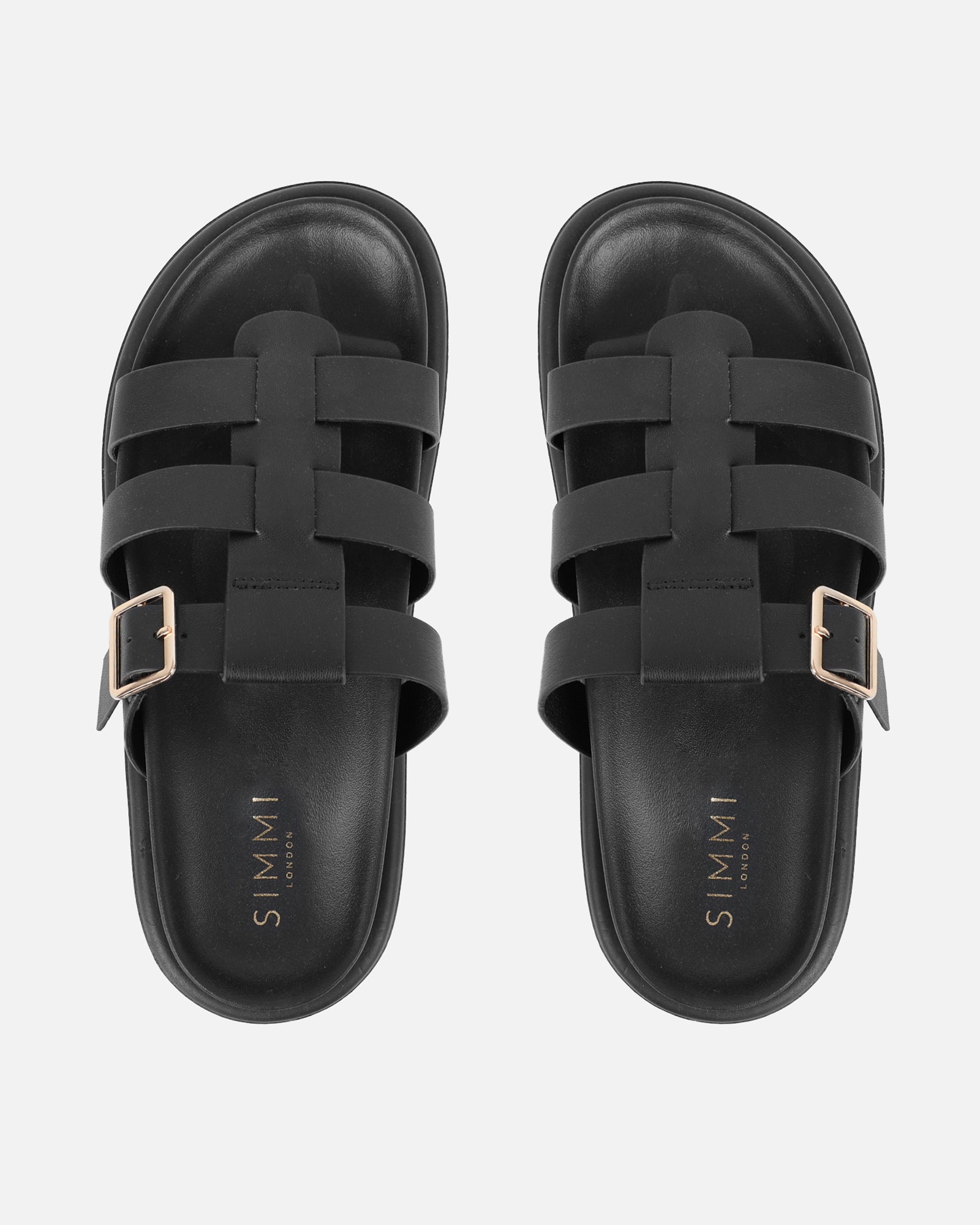 Berri Black Chunky Footbed Sliders | SIMMI London