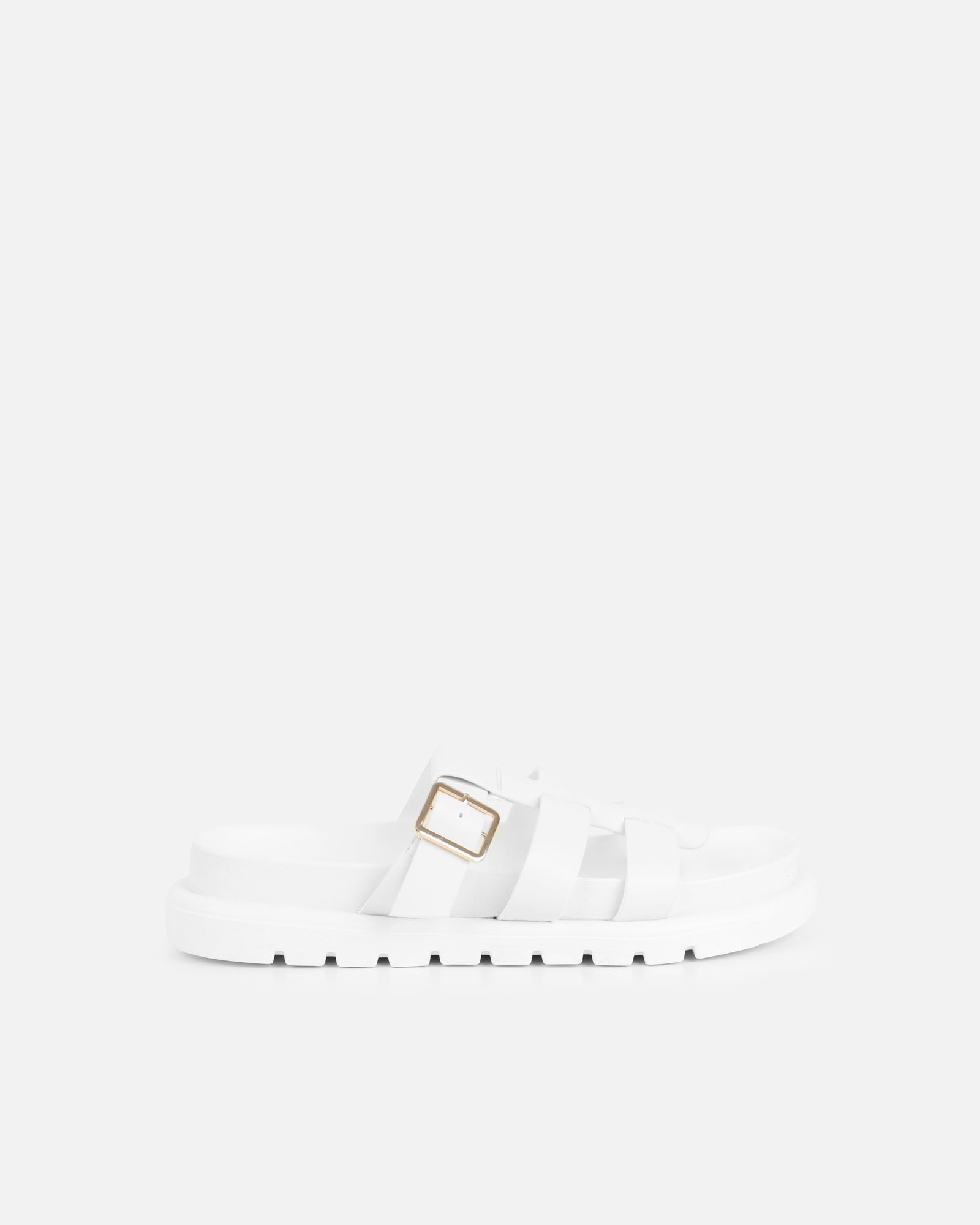 Berri White Chunky Footbed Sliders | SIMMI London