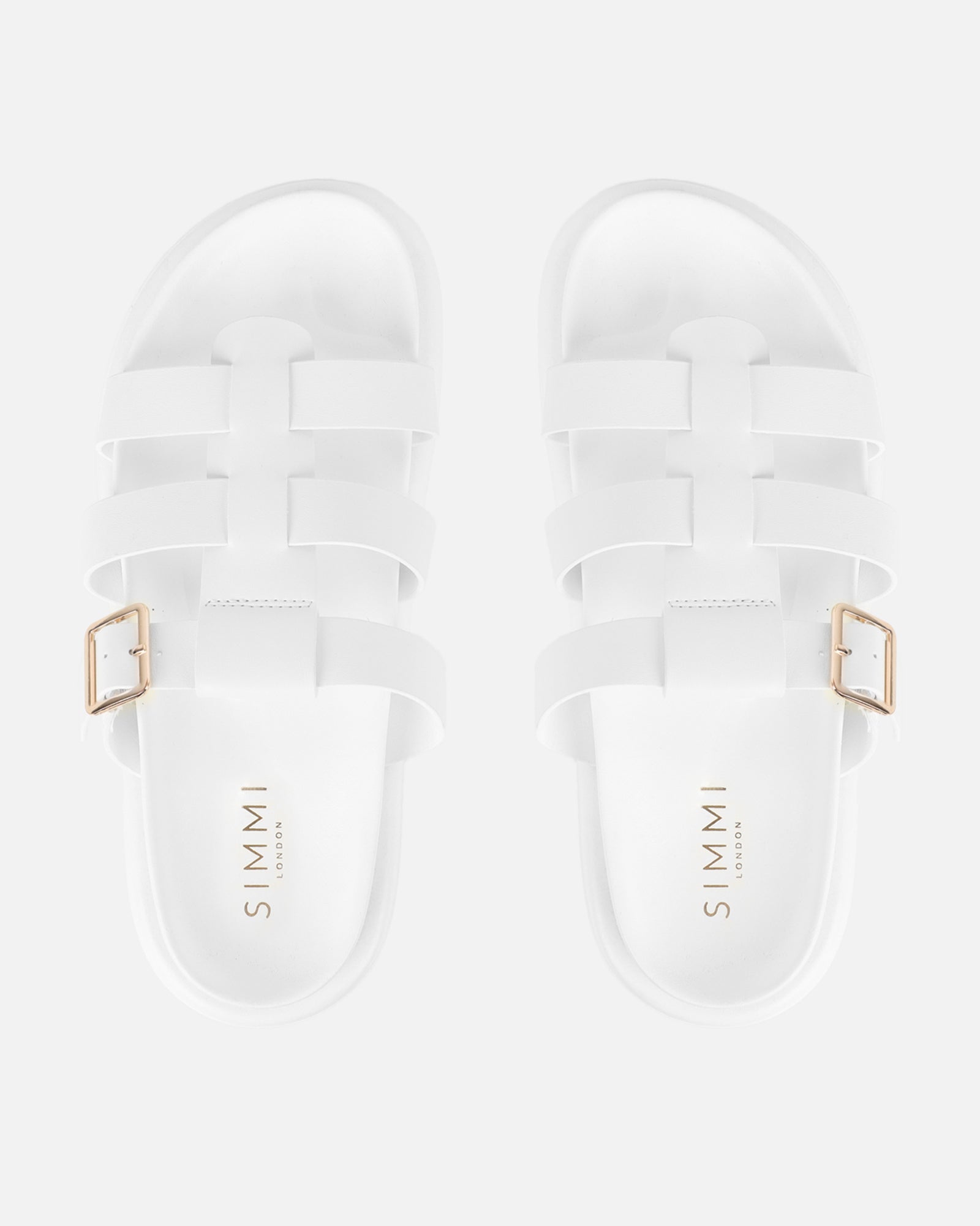 Berri White Chunky Footbed Sliders | SIMMI London
