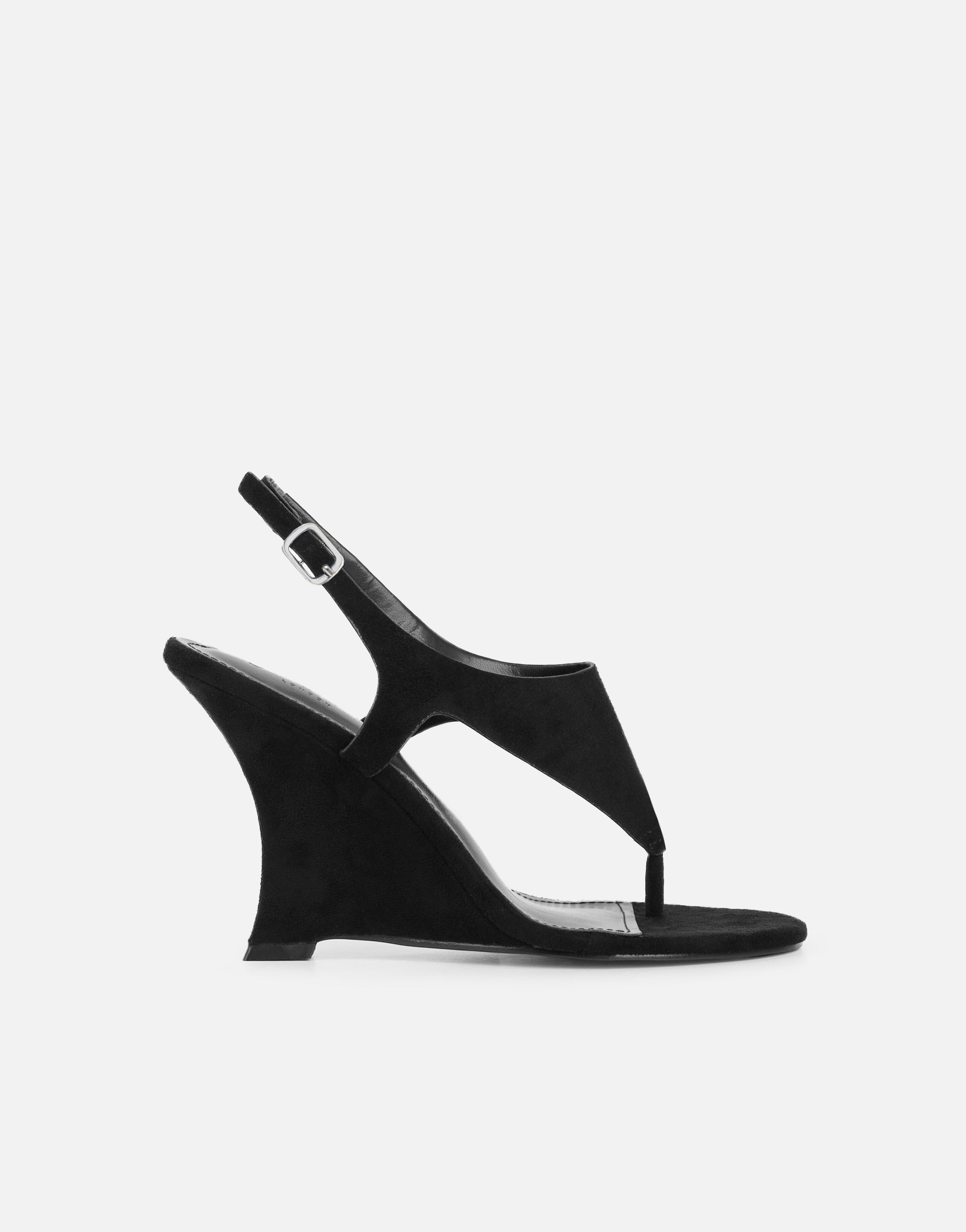 Minnie Black Suede Heeled Sandals | SIMMI London