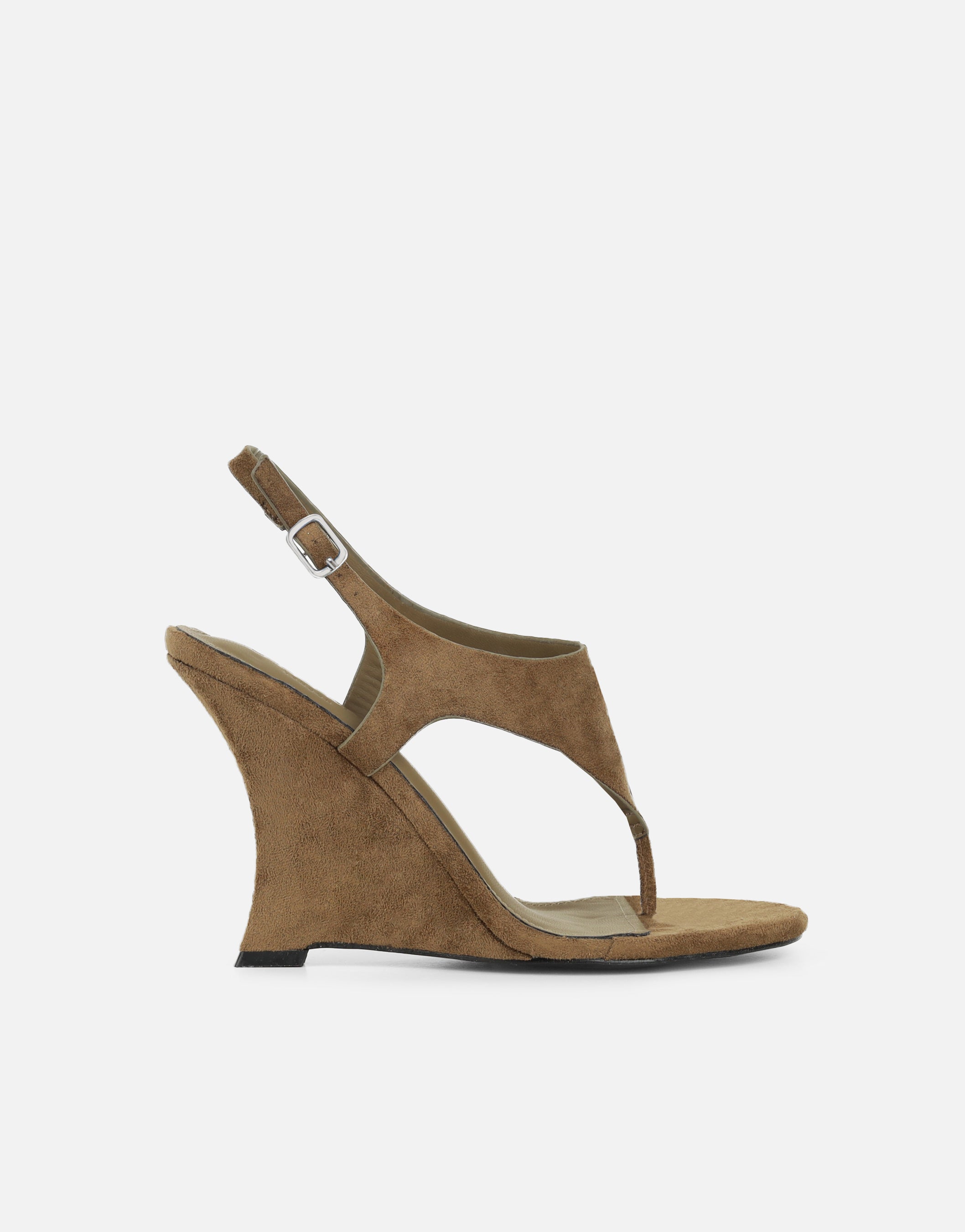 Minnie Khaki Suede Heeled Sandals | SIMMI London
