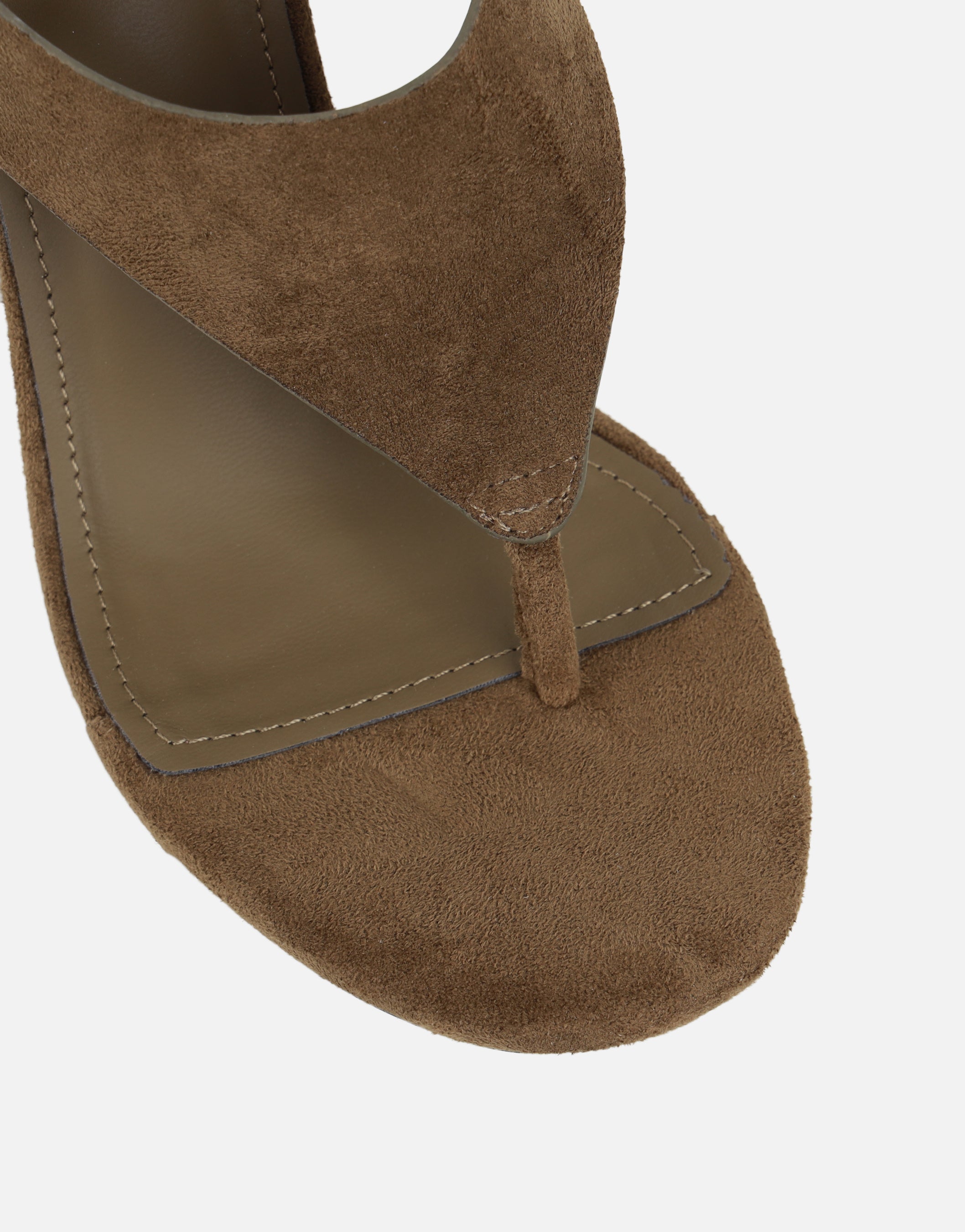 Minnie Khaki Suede Heeled Sandals | SIMMI London