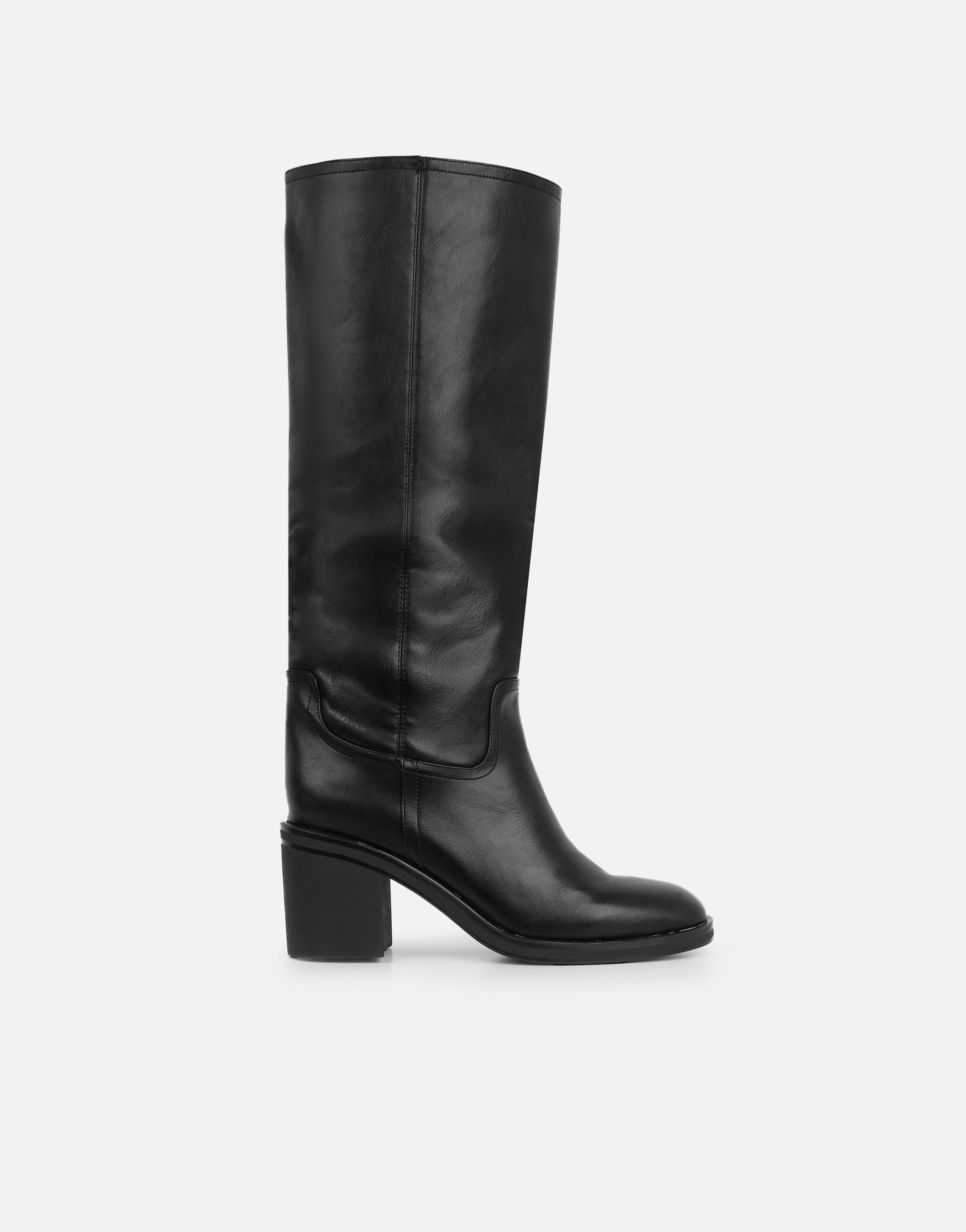 Jai Black Knee High Riding Boots | SIMMI London