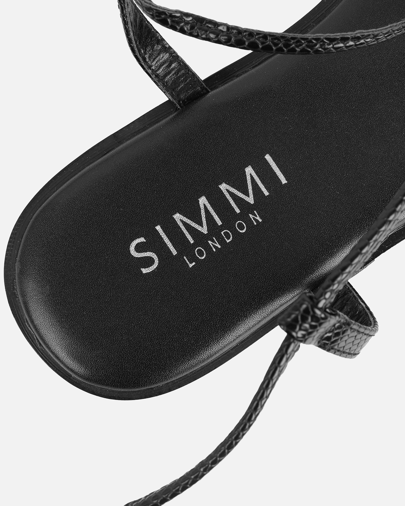 Bari Black Tie Up Gold Detail Sandals | SIMMI London