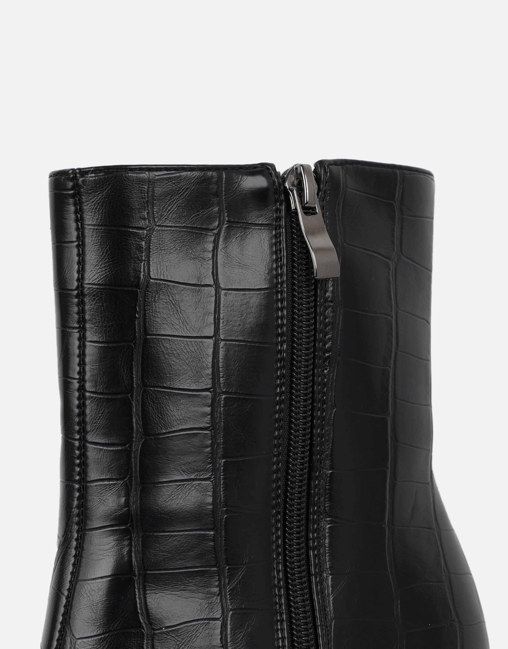 Briar Black Croc Boots | SIMMI London