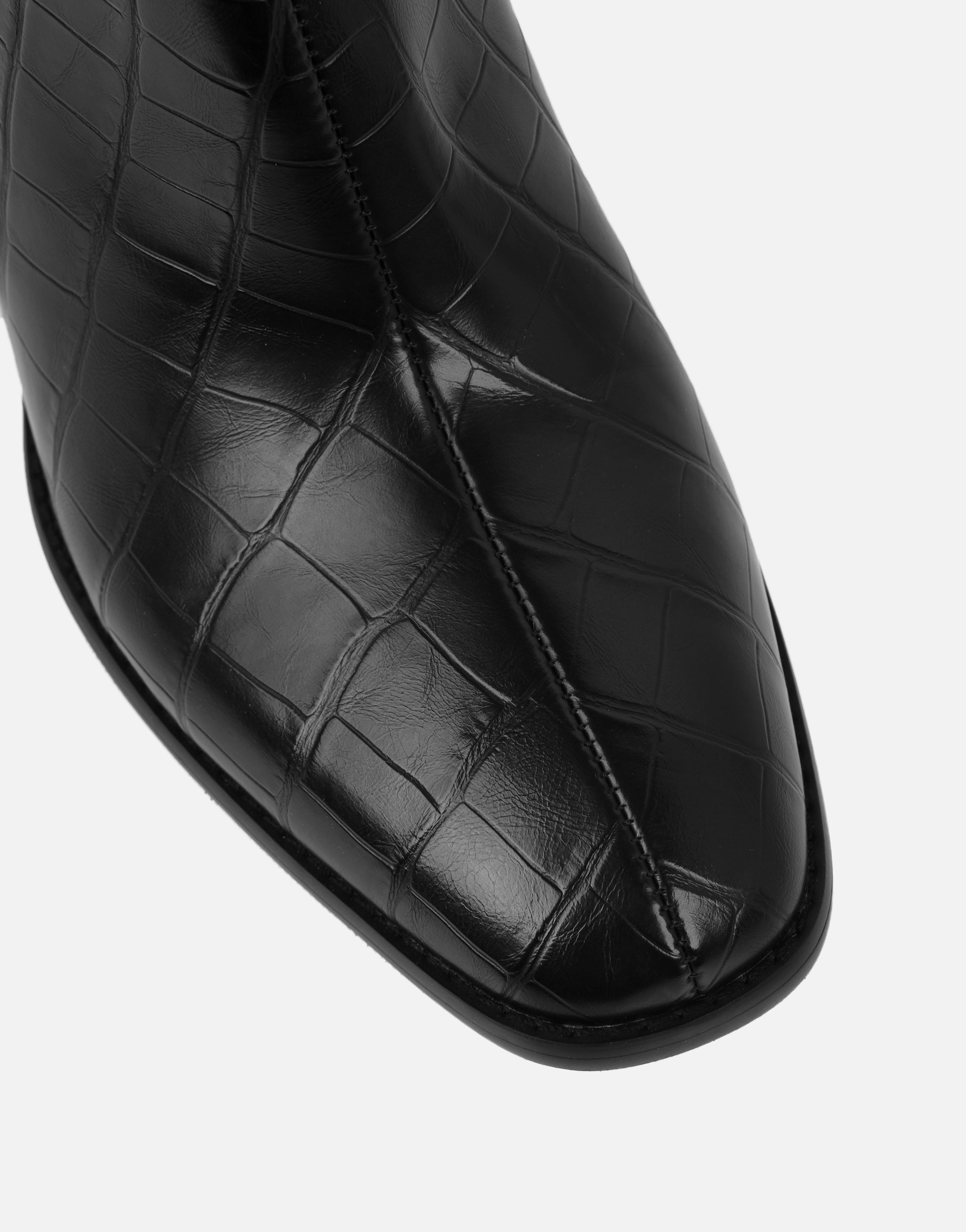 Briar Black Croc Boots | SIMMI London