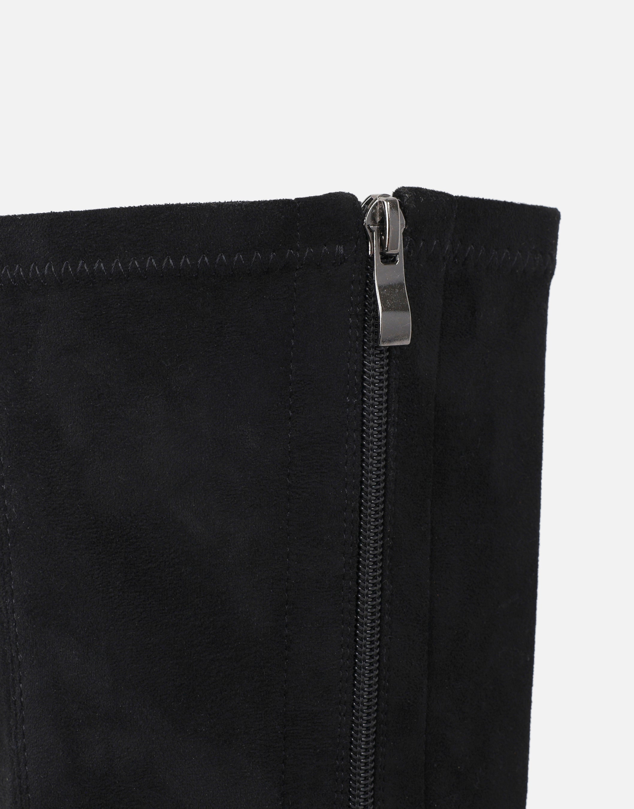 Beatrix Black Suedette Knee High Block Heeled Boots | SIMMI London