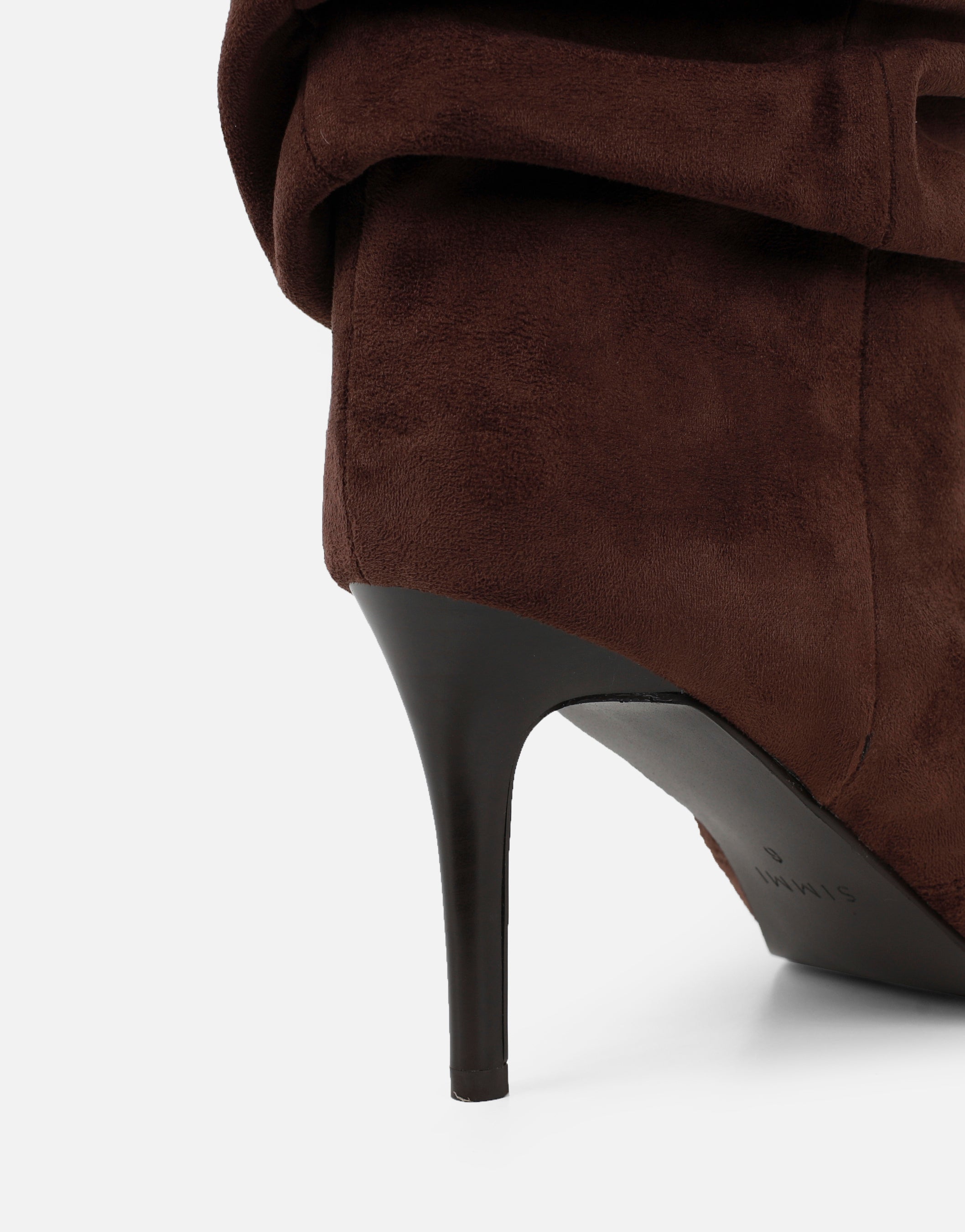 Reece Brown Suedette Ruched Boots | SIMMI London