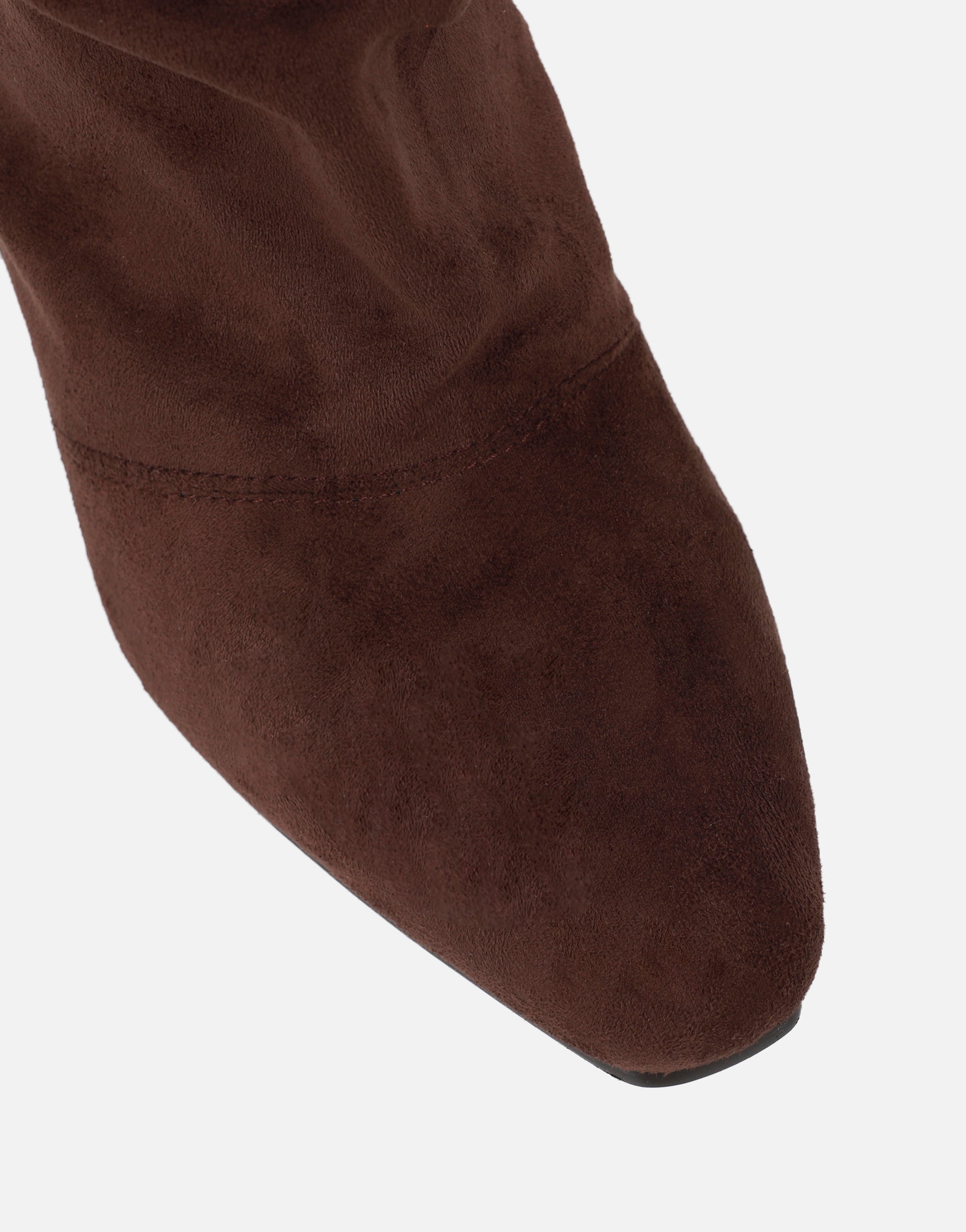Reece Brown Suedette Ruched Boots | SIMMI London