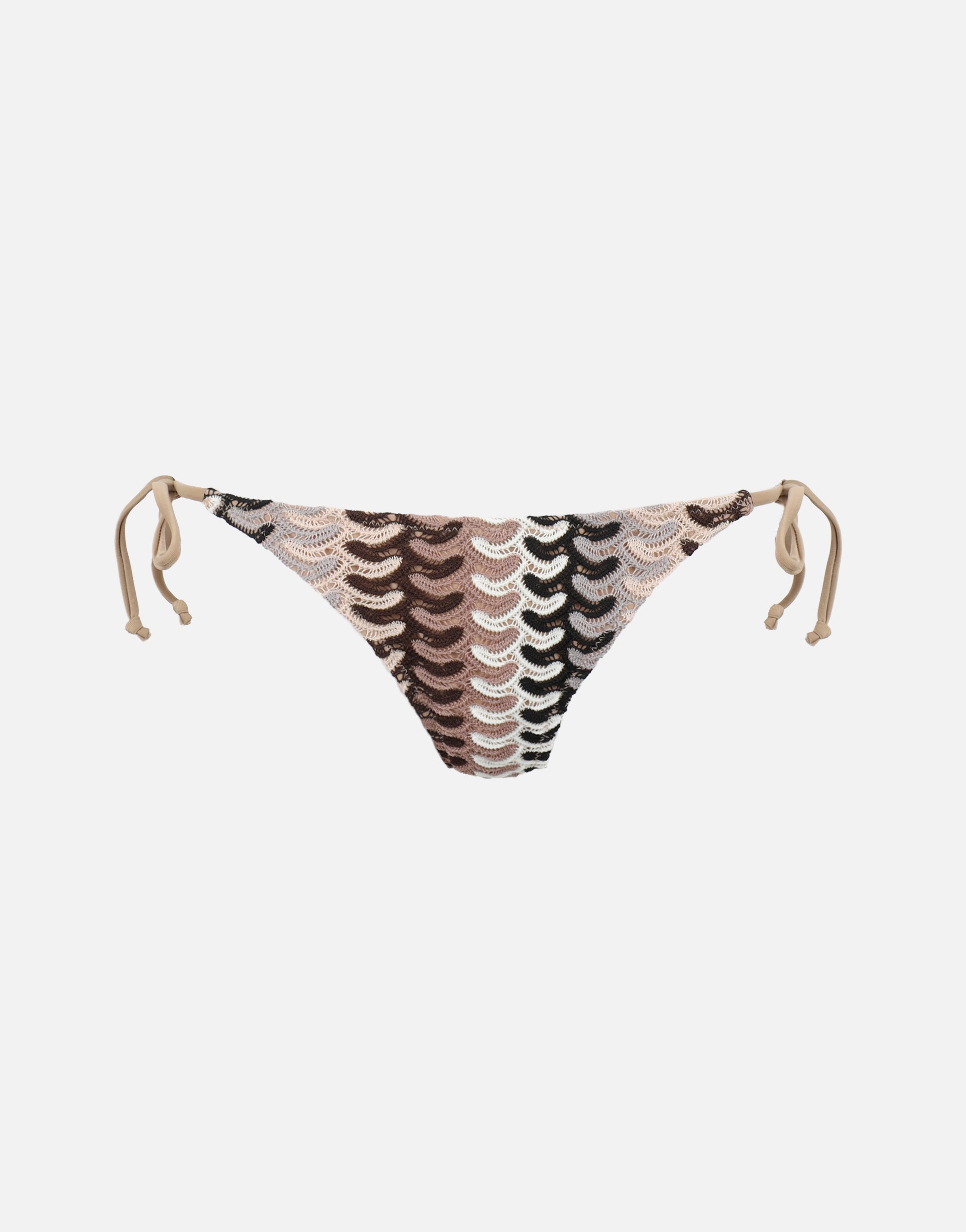 Mora Woven Tie Side Bikini Bottoms in brown | SIMMI London