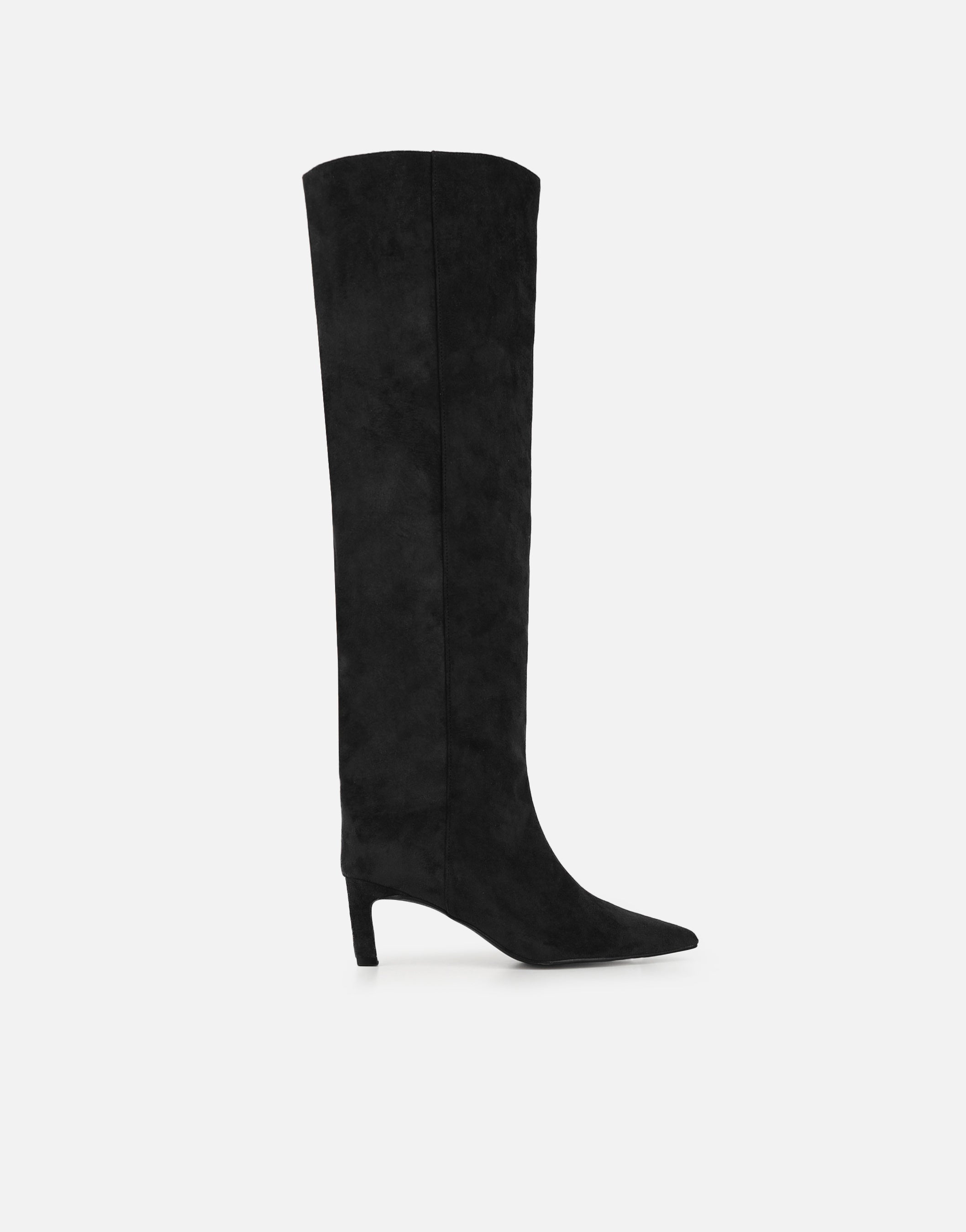 Neema Black Suedette Heel Boots | SIMMI London