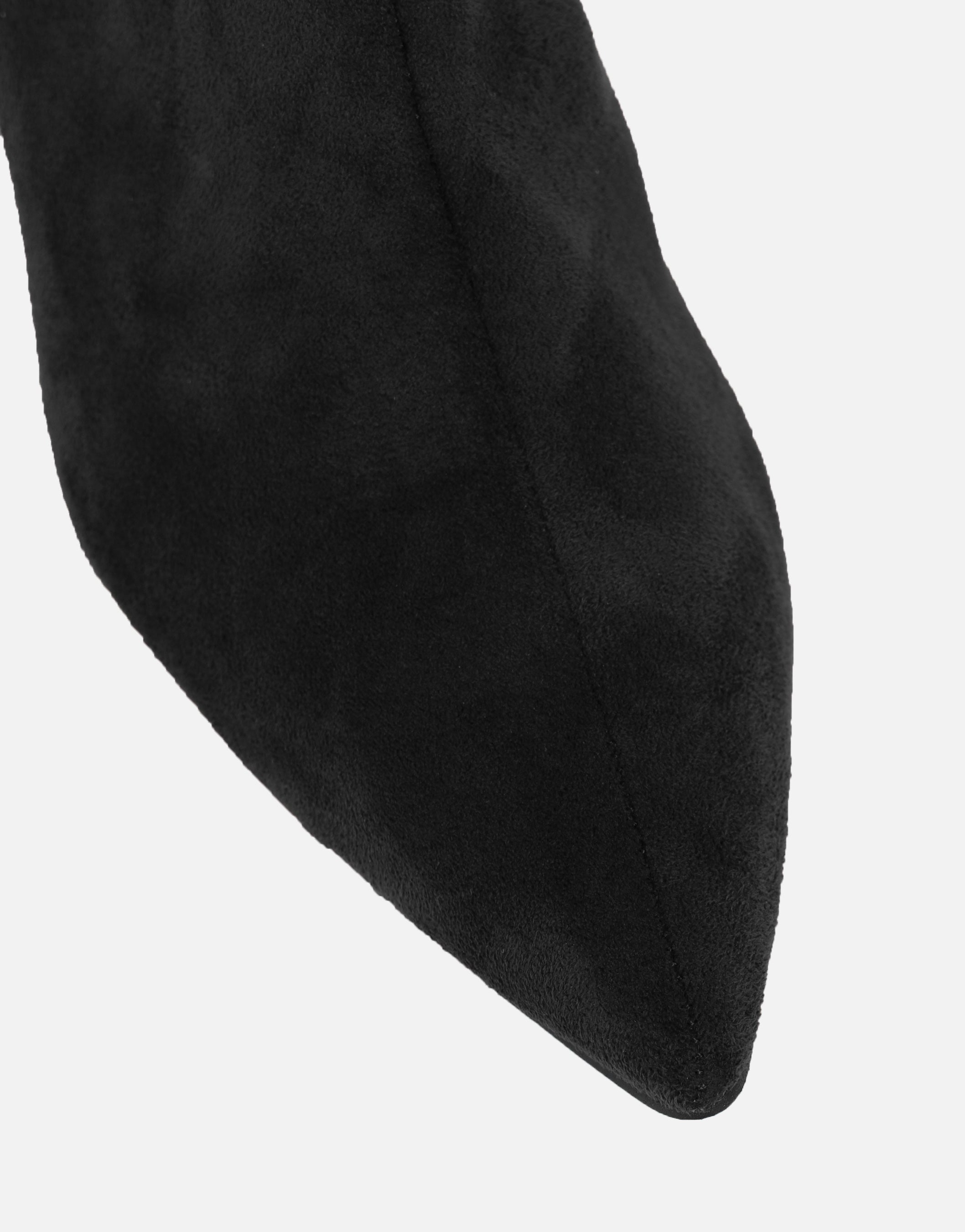 Neema Black Suedette Heel Boots | SIMMI London