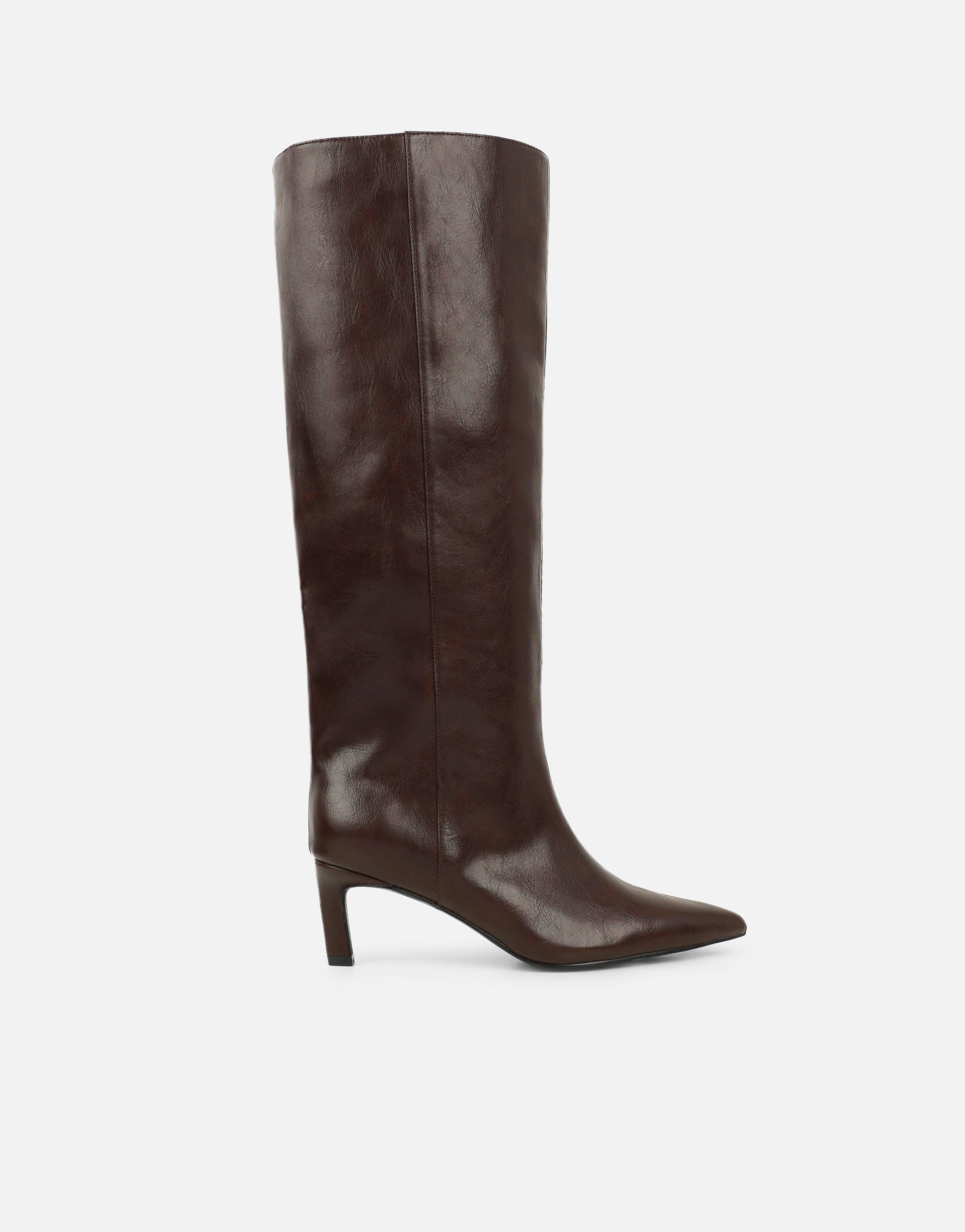 Nash Brown Knee High Heeled Boots | SIMMI London