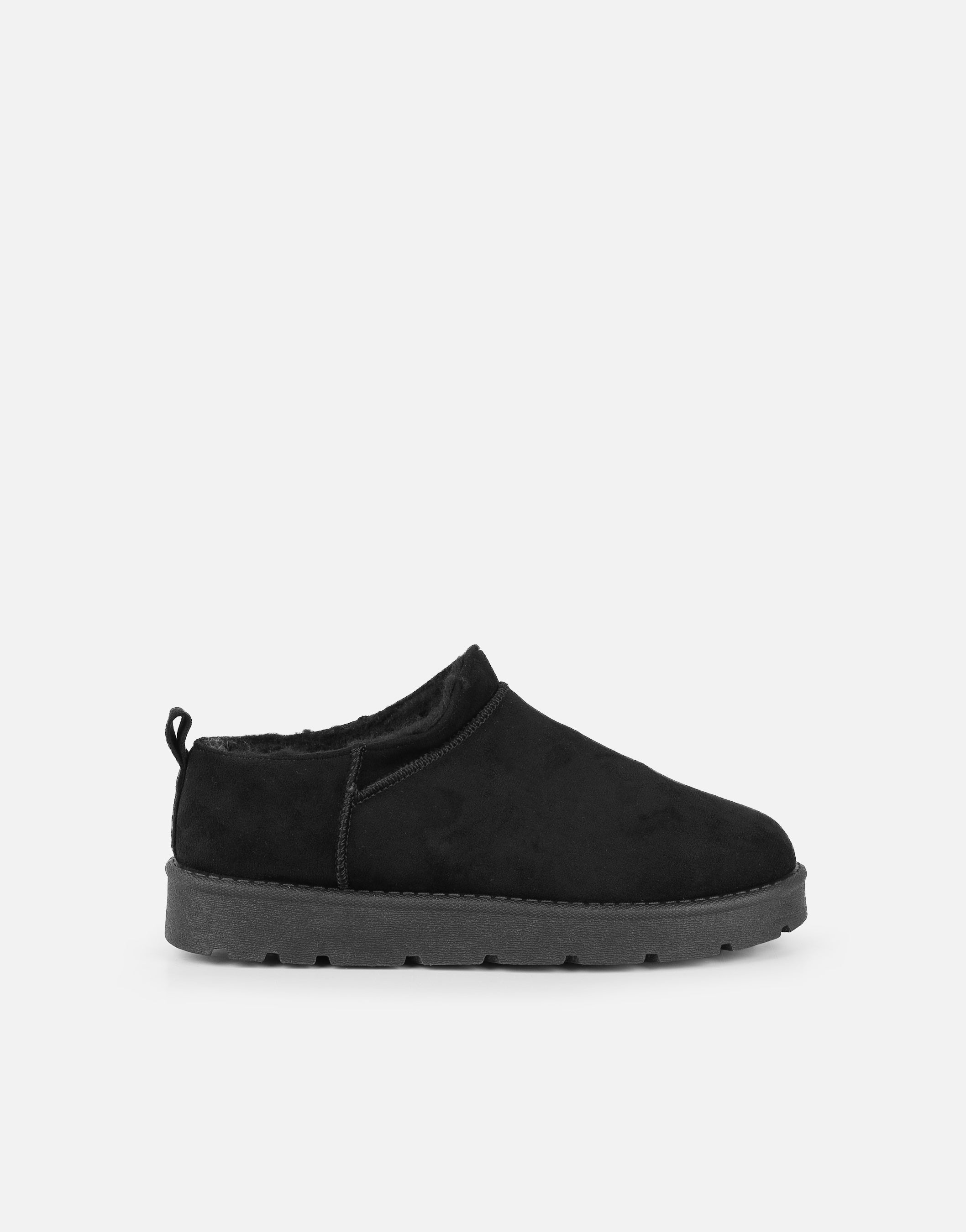 Emmy Black Faux Suede Micro Flatform Boots | SIMMI London