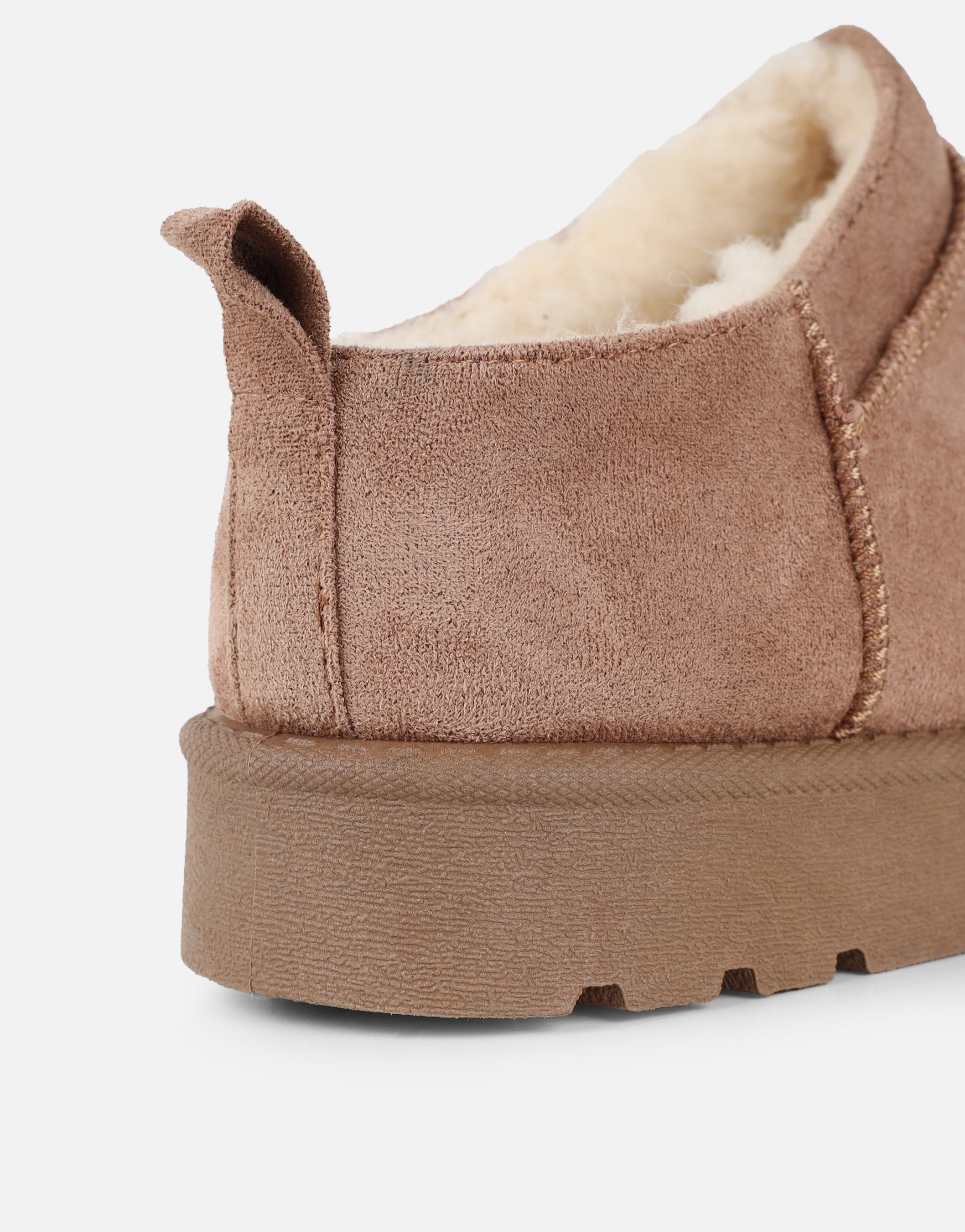 Emmy Mocha Faux Suede Micro Flatform Boots | SIMMI London