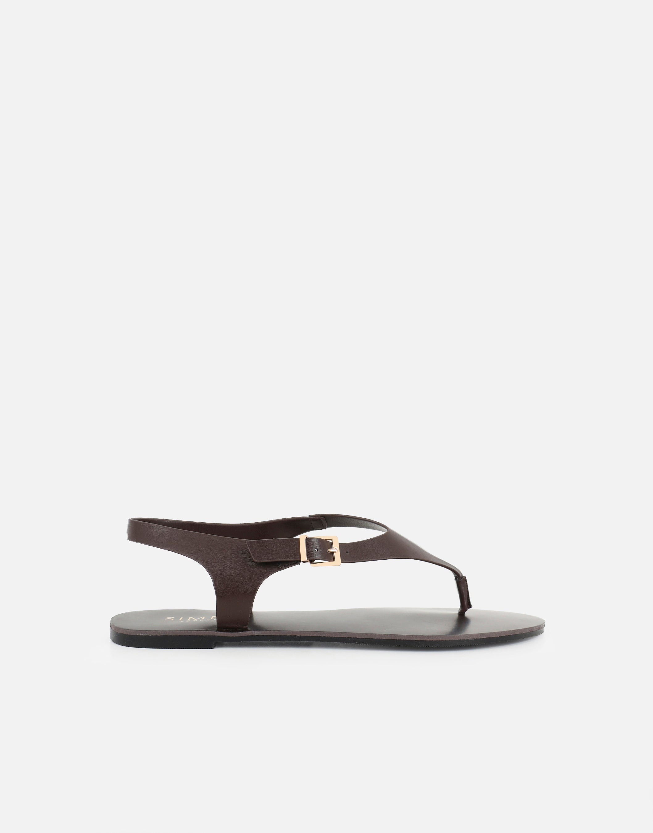 Carla Brown Toe Thong Flat Sandals | SIMMI London