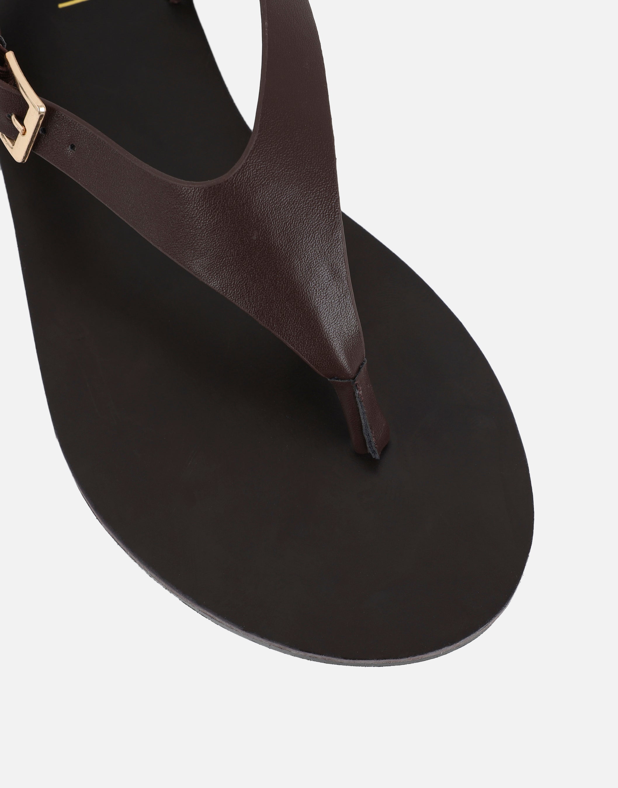 Carla Brown Toe Thong Flat Sandals | SIMMI London