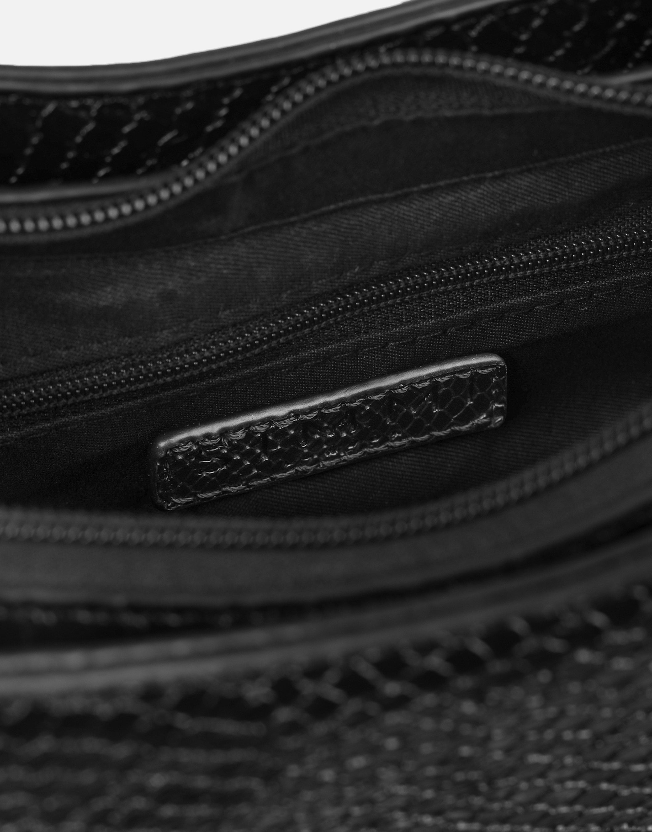 Carmine Black Snake Effect Diamante Cross Chain Shoulder Bag | SIMMI London