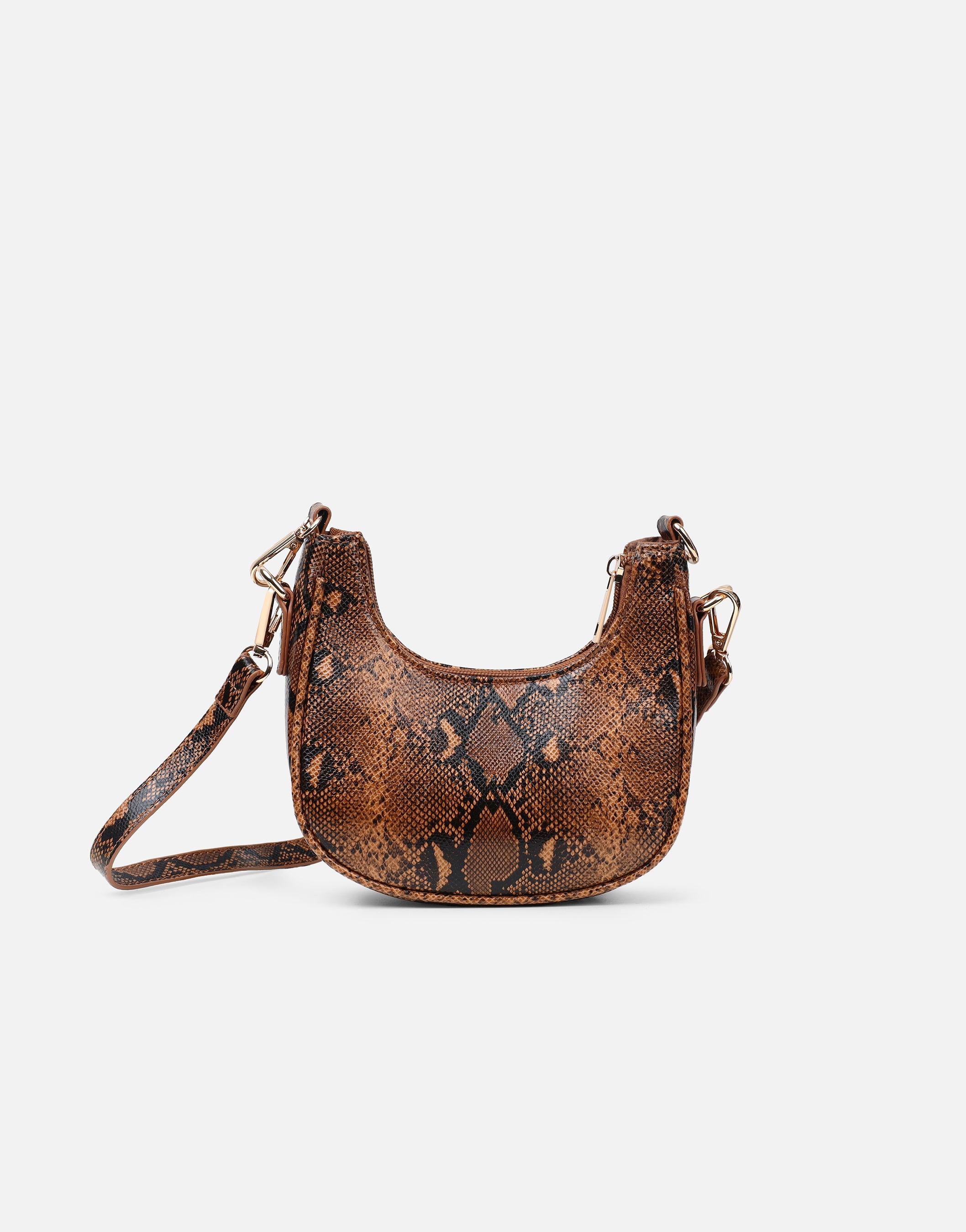 Caryn Brown Snake Crescent Mini Bag | SIMMI London