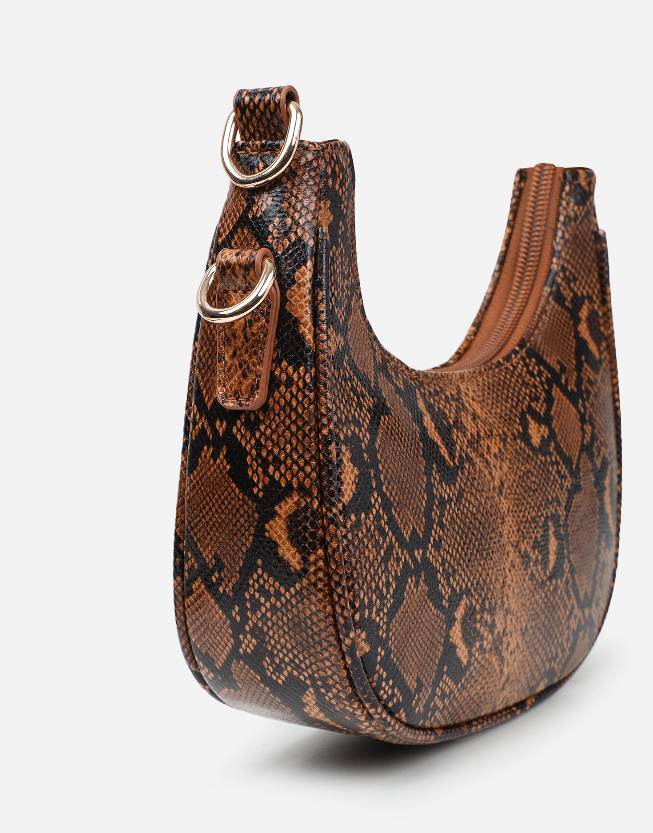 Caryn Brown Snake Crescent Mini Bag | SIMMI London