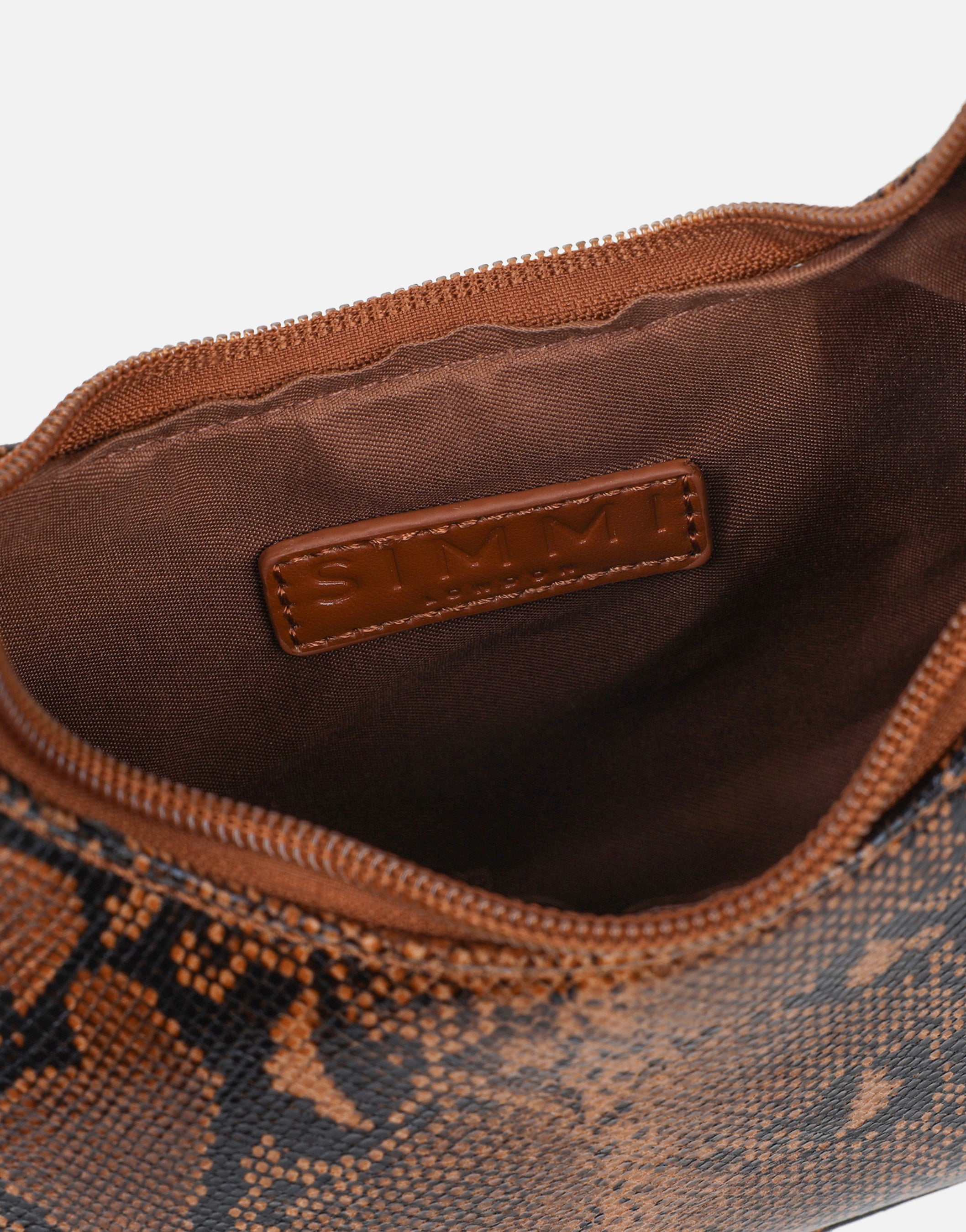 Caryn Brown Snake Crescent Mini Bag | SIMMI London