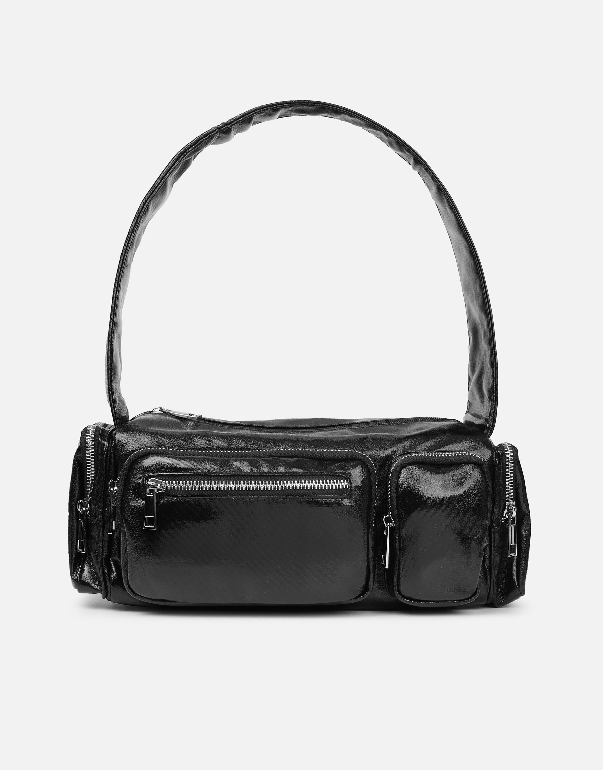 Ceyda Black Barrel Utility Shoulder Bag | SIMMI London
