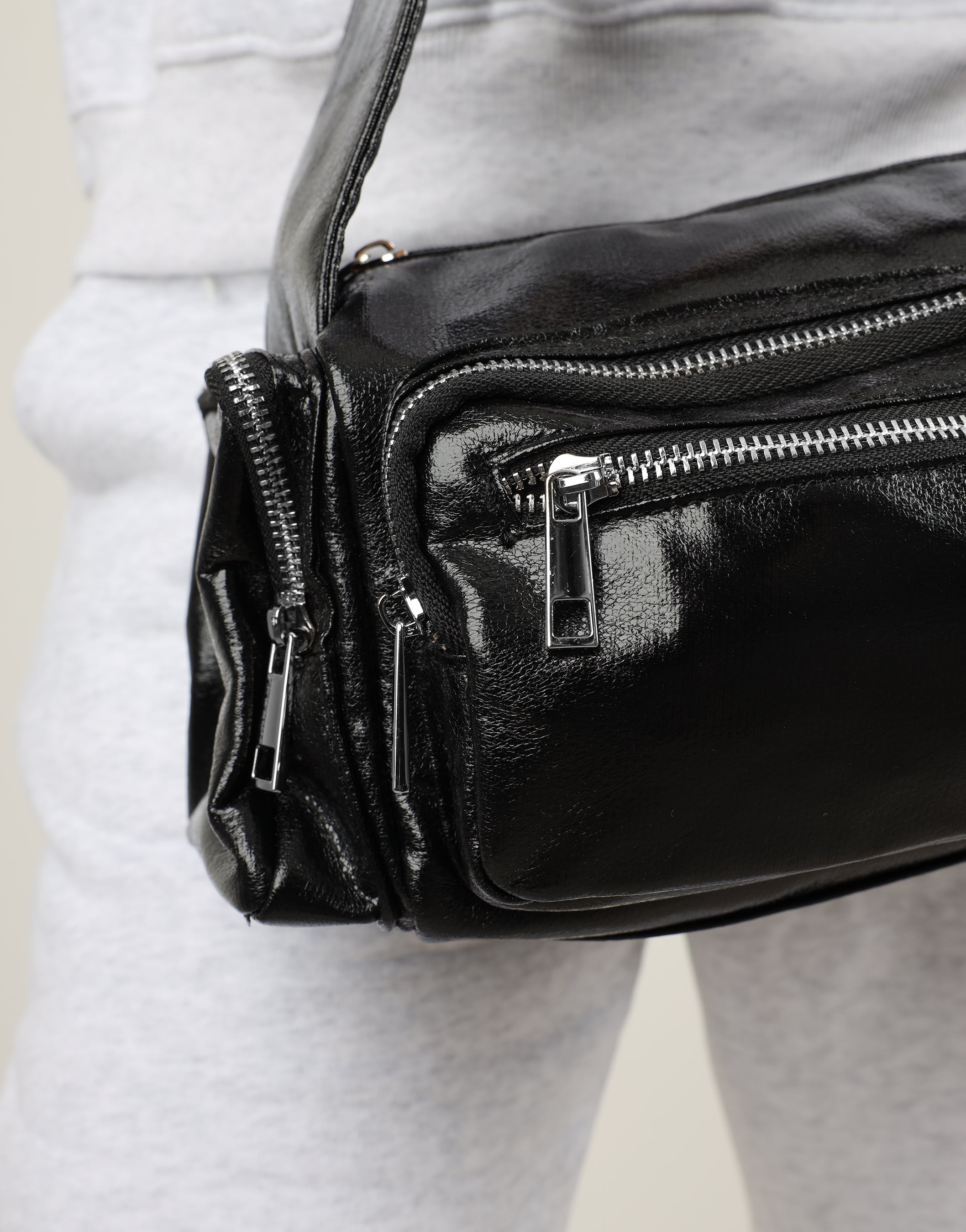 Ceyda Black Barrel Utility Shoulder Bag | SIMMI London