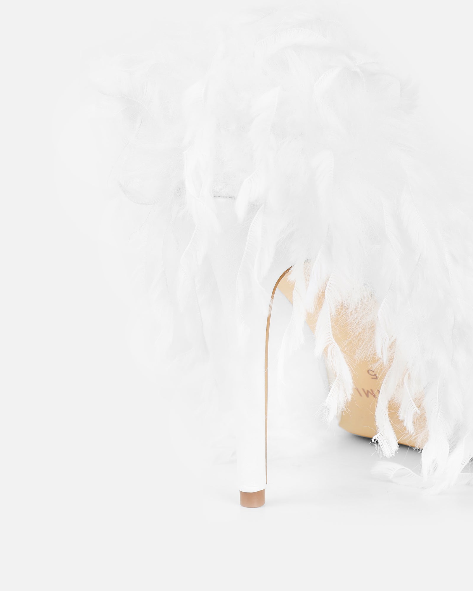 Charlee White Faux Feathered Court Shoes | SIMMI London