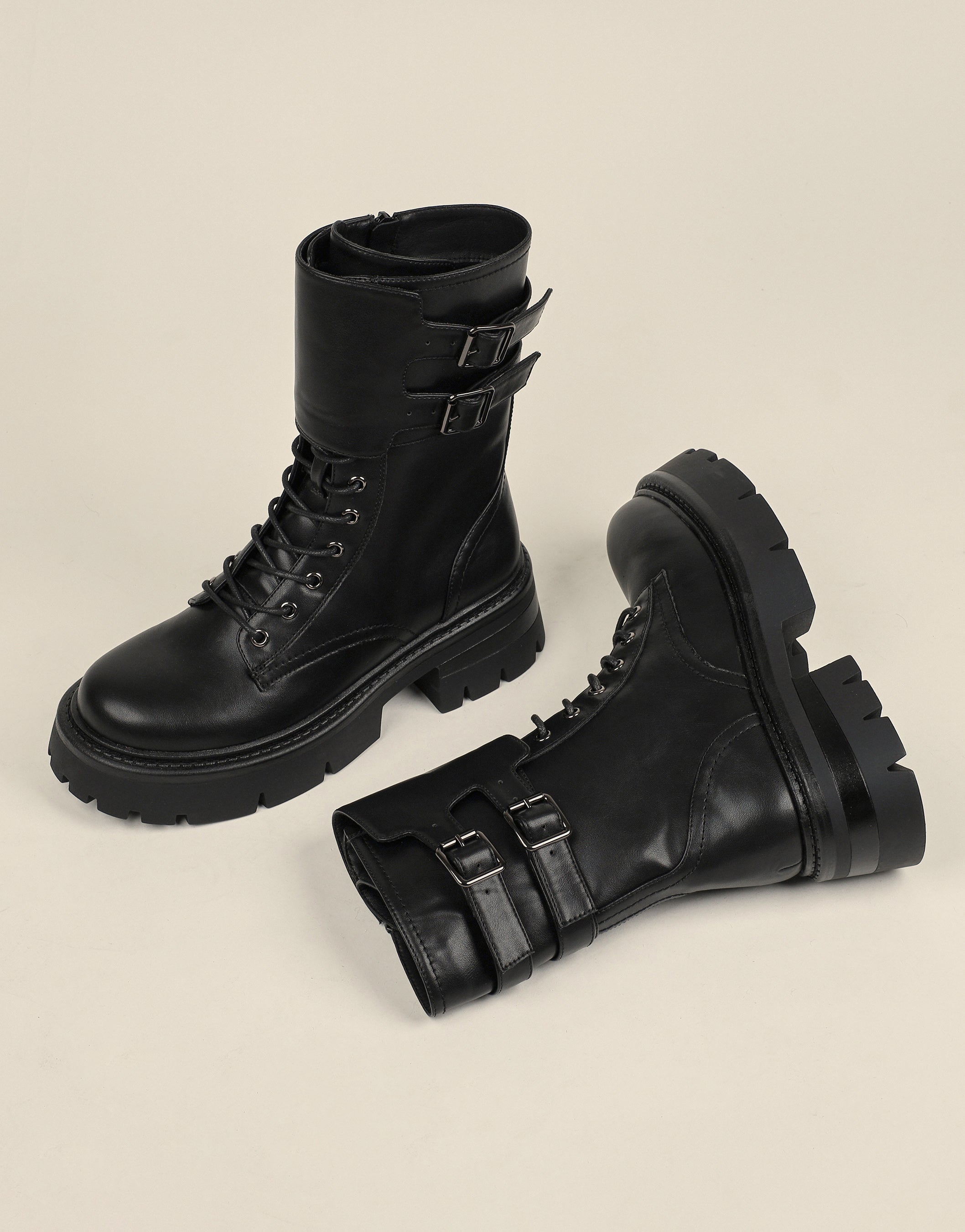 Ede Black High Lace Up Boots | SIMMI London