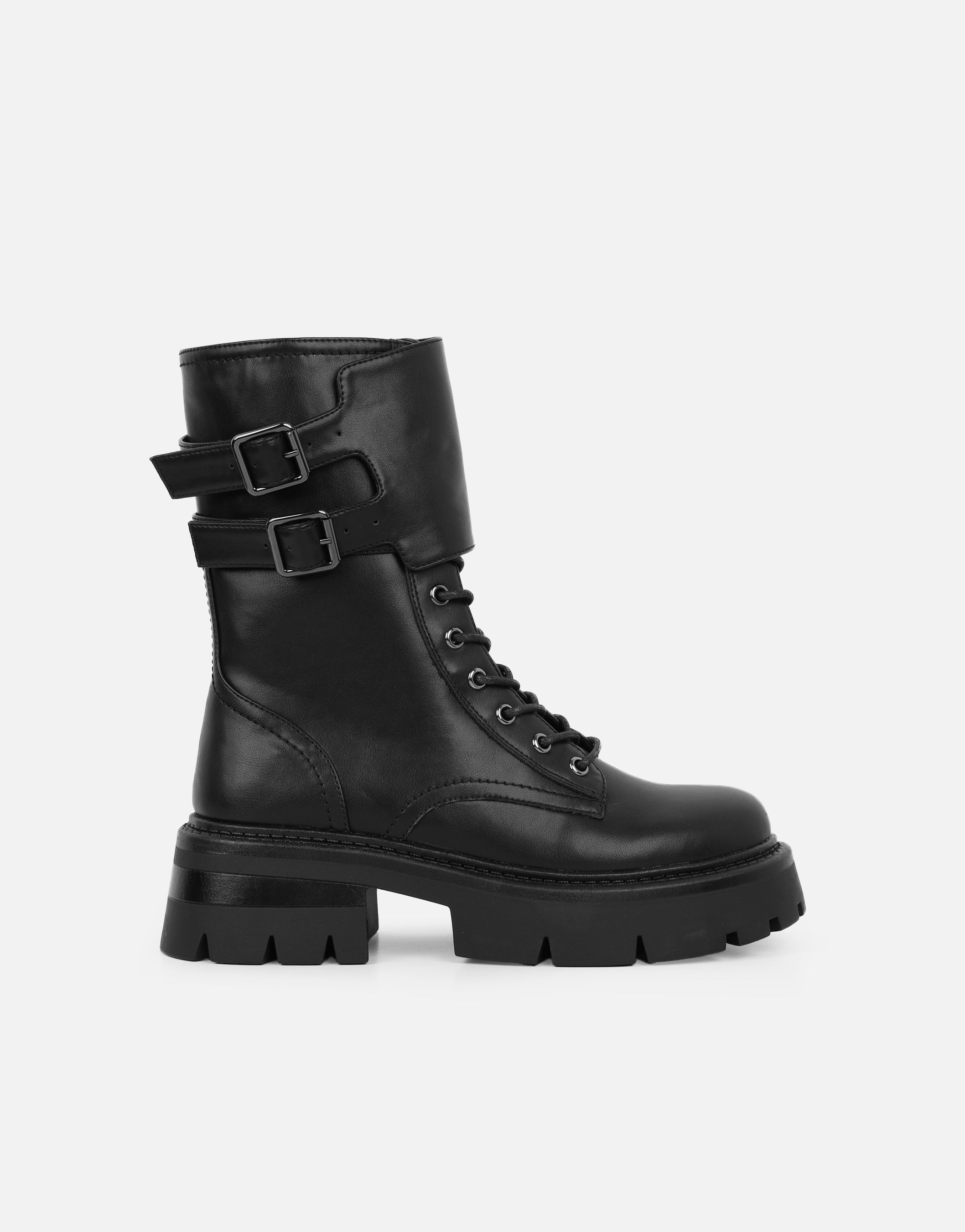 Ede Black High Lace Up Boots | SIMMI London