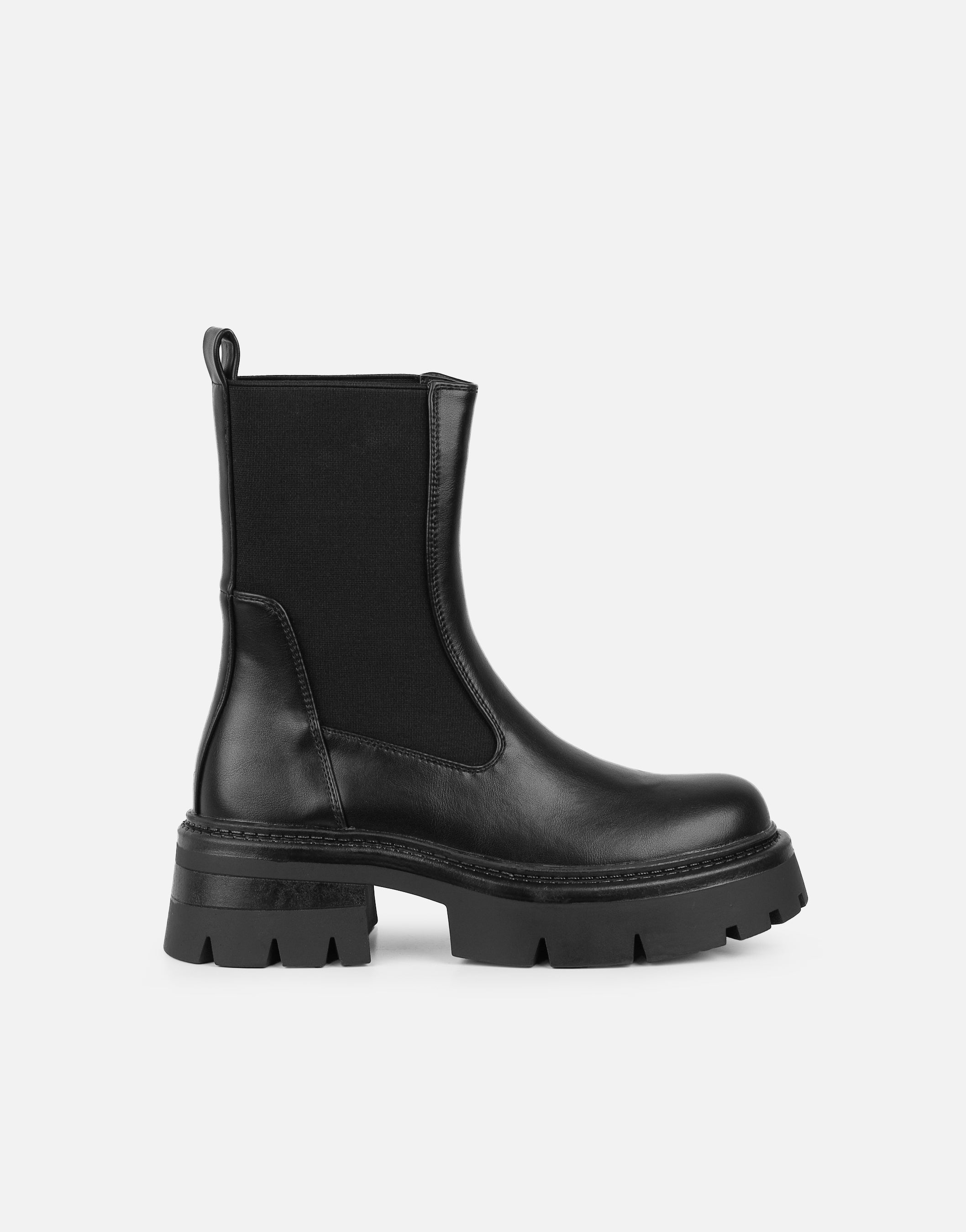 Perez Black Sock Chunky Ankle Boots | SIMMI London