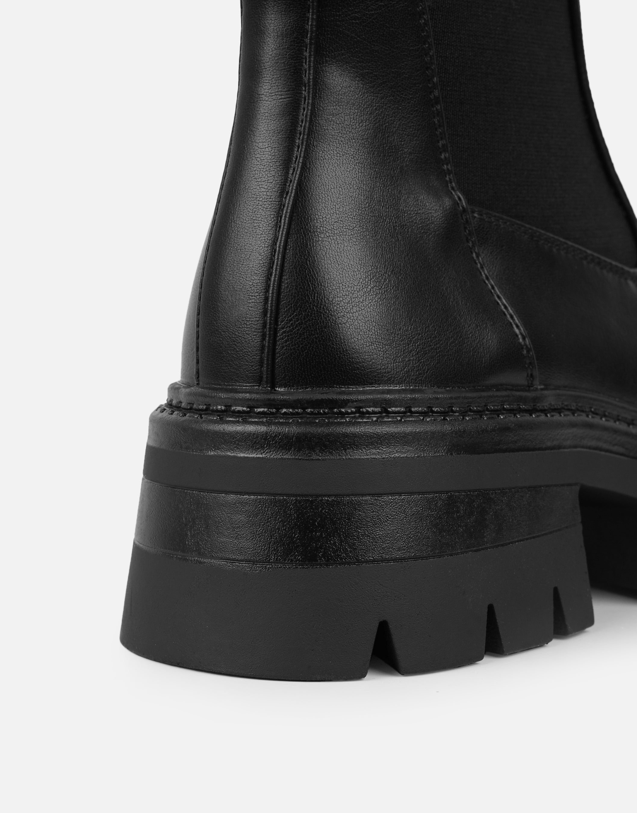 Perez Black Sock Chunky Ankle Boots | SIMMI London