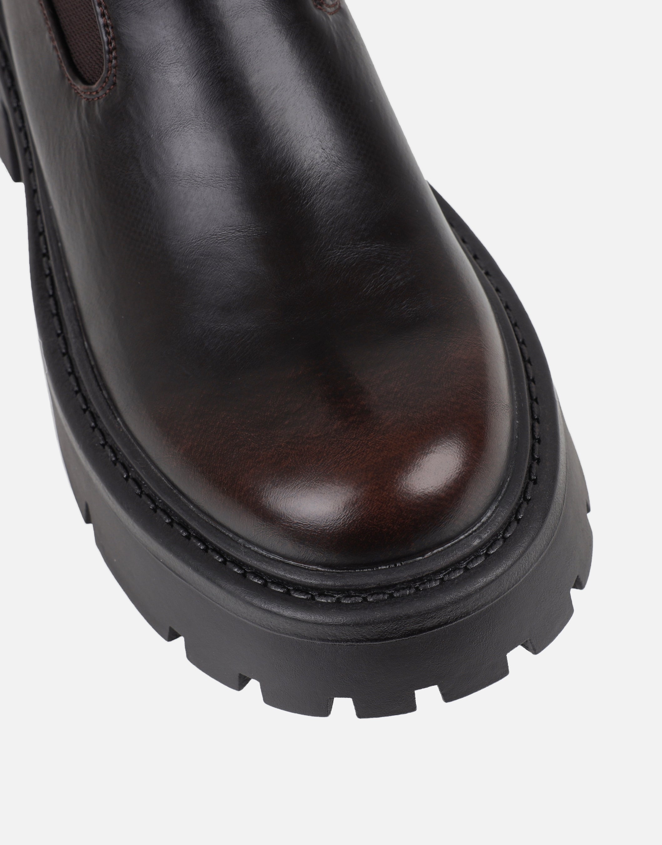 Perez Brown Sock Chunky Ankle Boots | SIMMI London