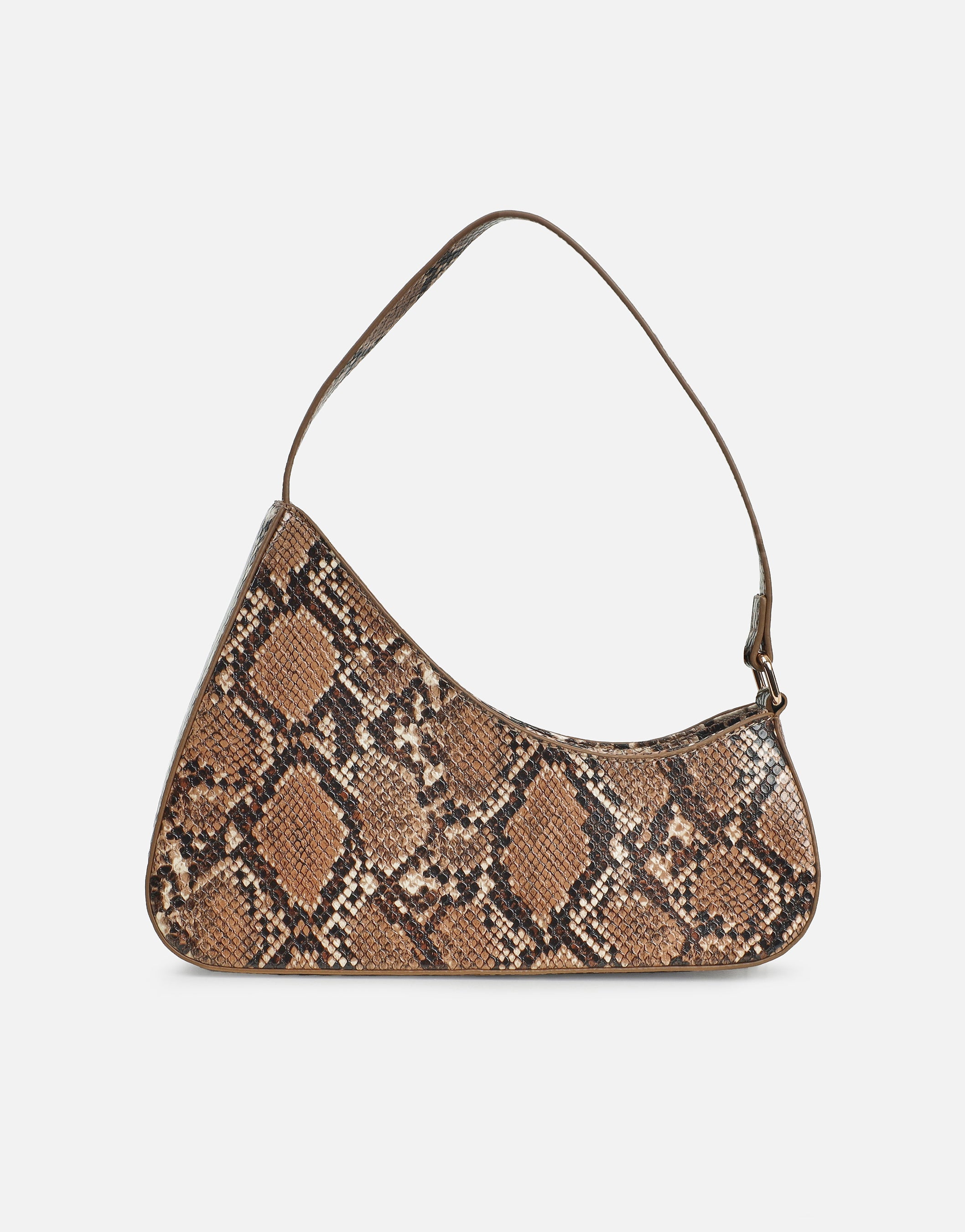 Cinzia Beige Snake Effect Shoulder Bag | SIMMI London