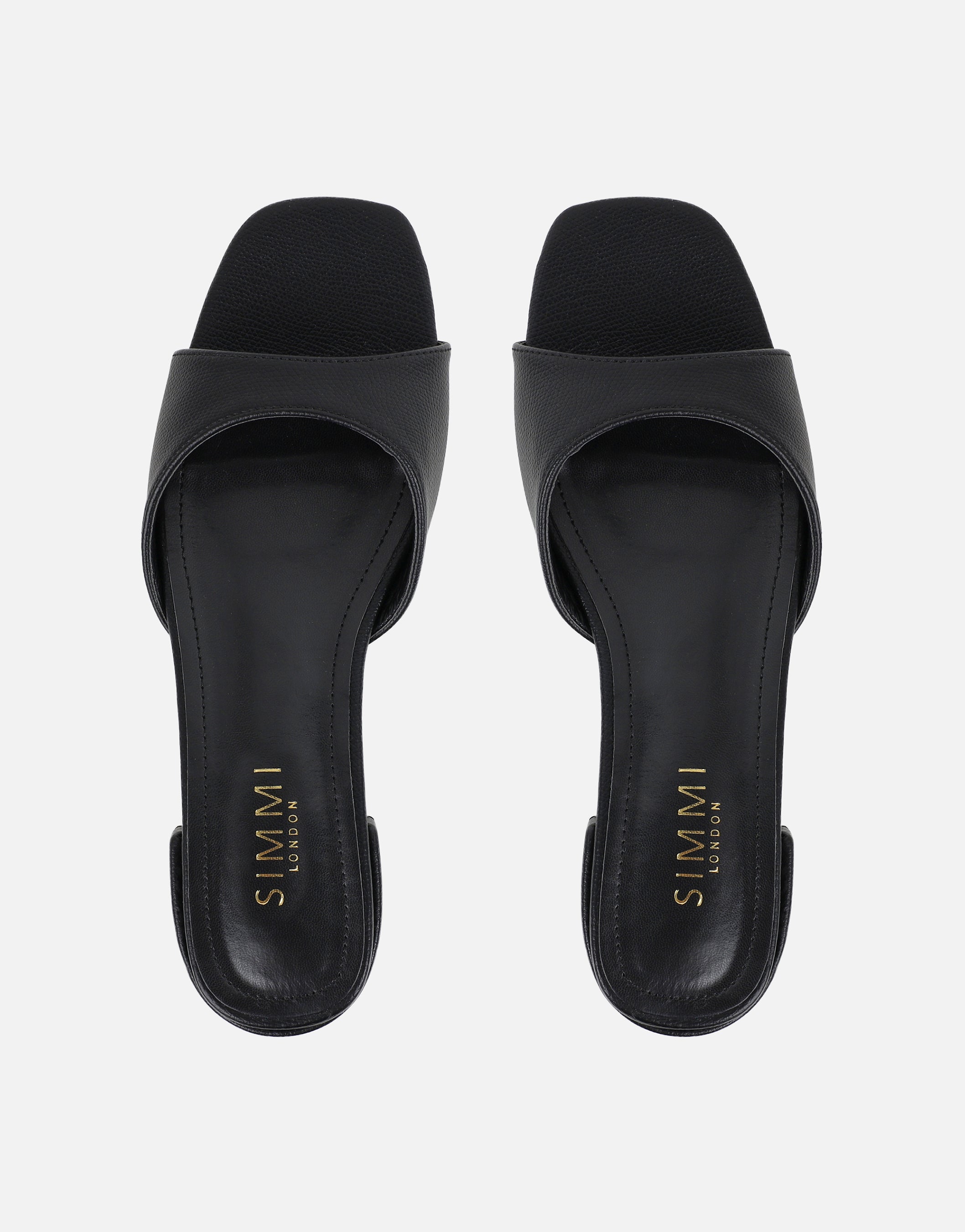Claire Black Block Heel Mules | SIMMI London