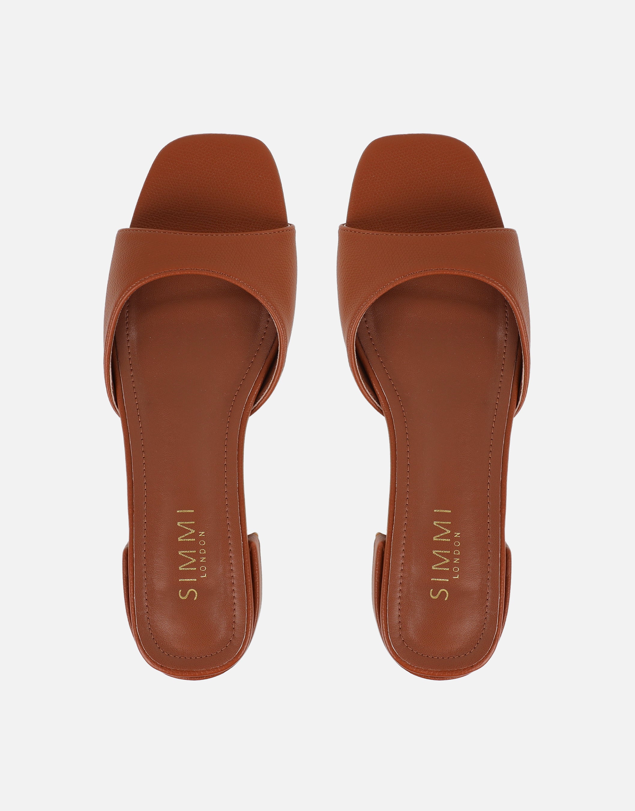 Claire Tan Block Heel Mules | SIMMI London