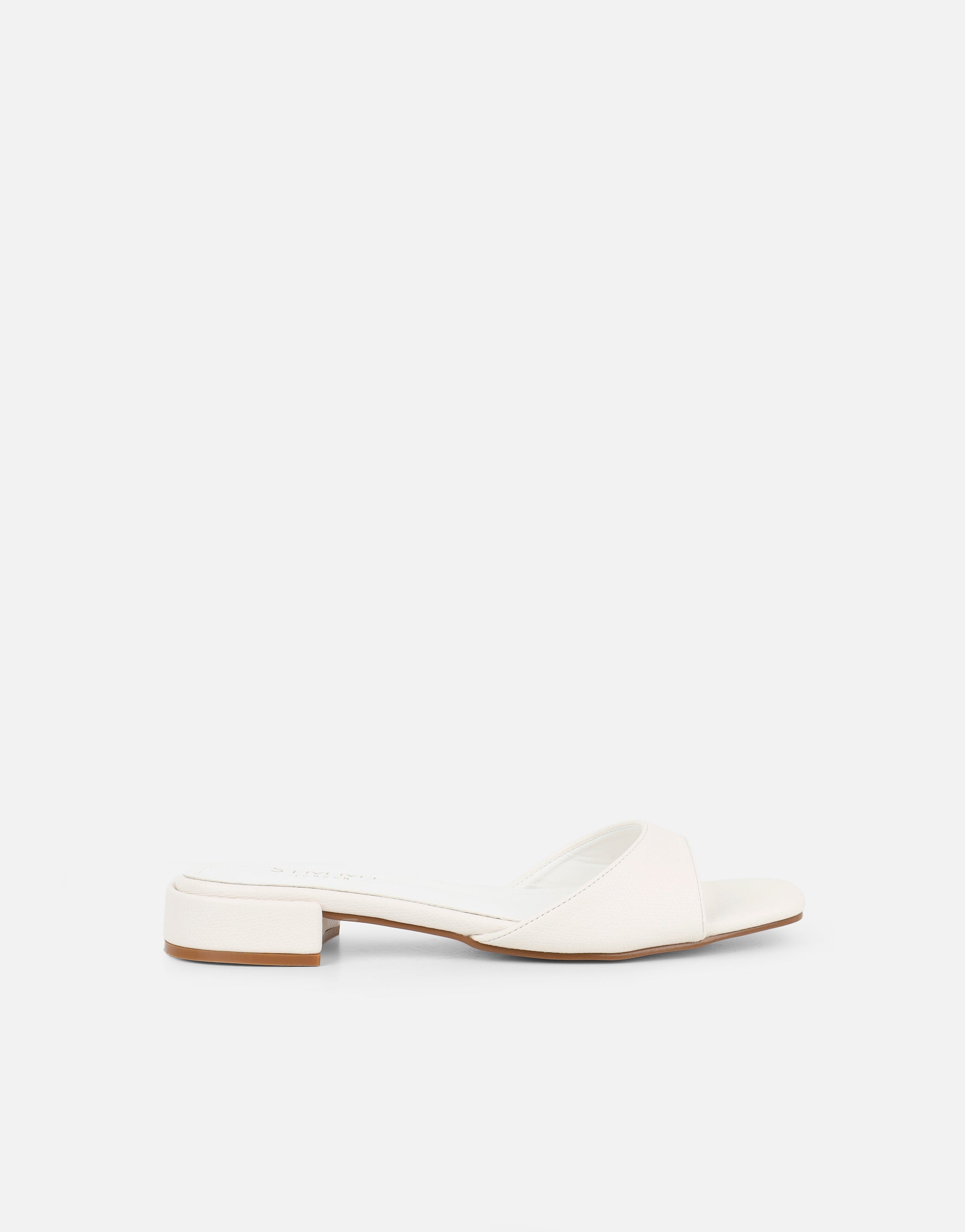 Claire White Block Heel Mules | SIMMI London