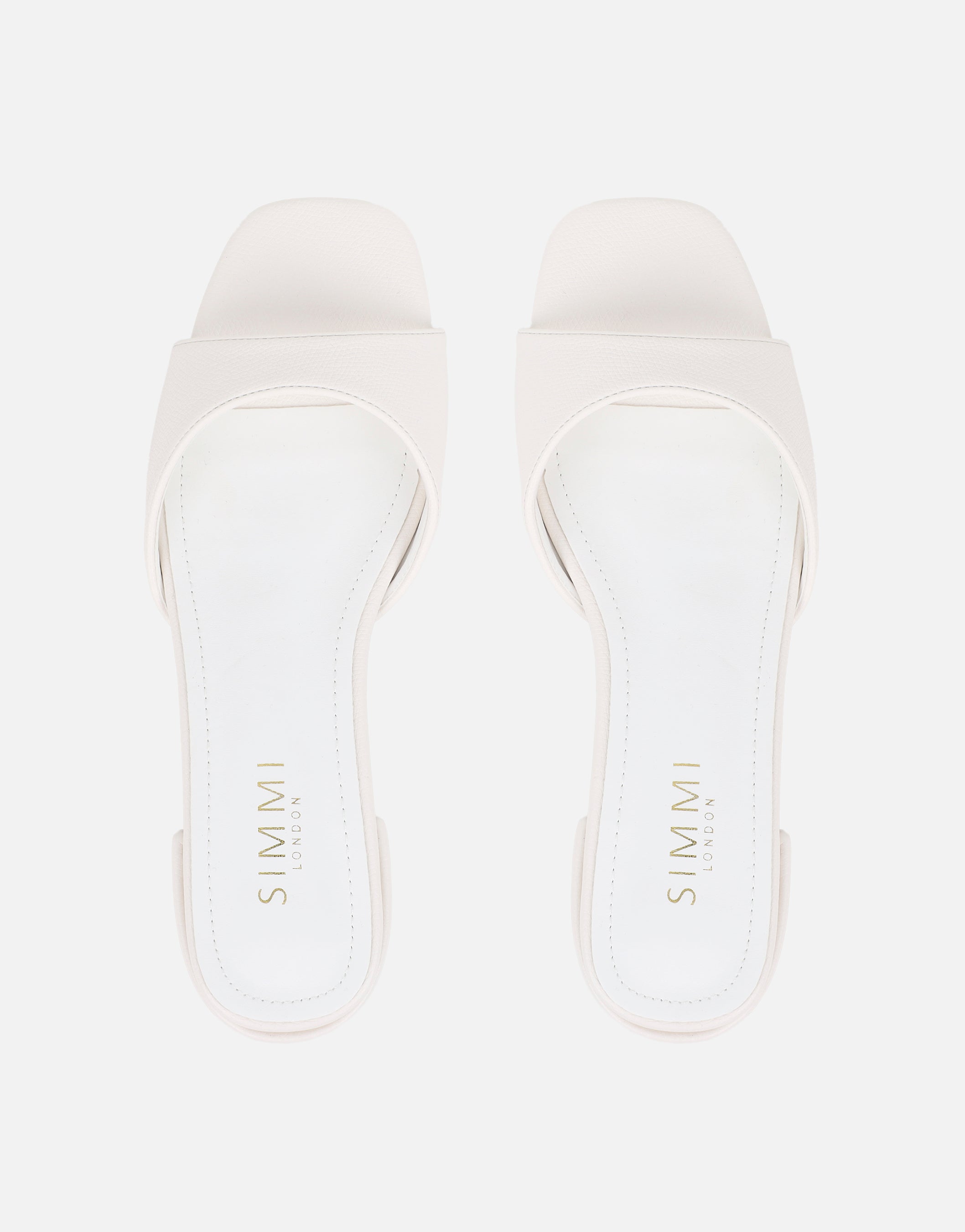Claire White Block Heel Mules | SIMMI London