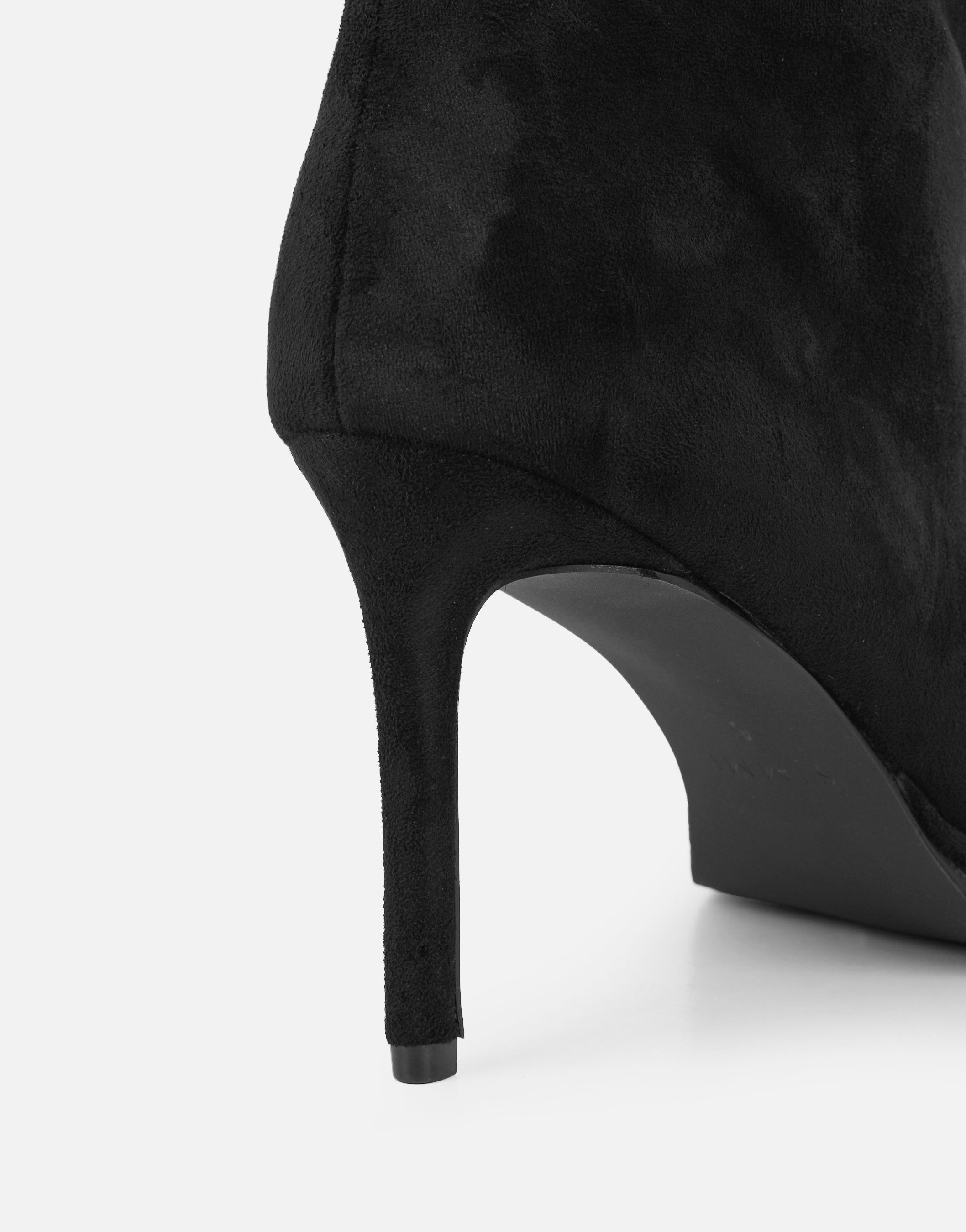 Clarke Black Suedette Ruched Boots | SIMMI London
