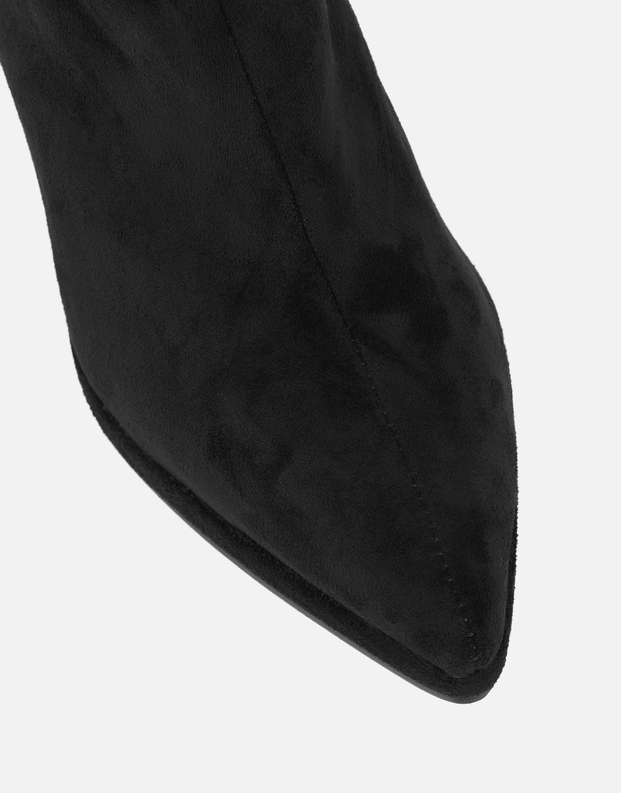 Clarke Black Suedette Ruched Boots | SIMMI London