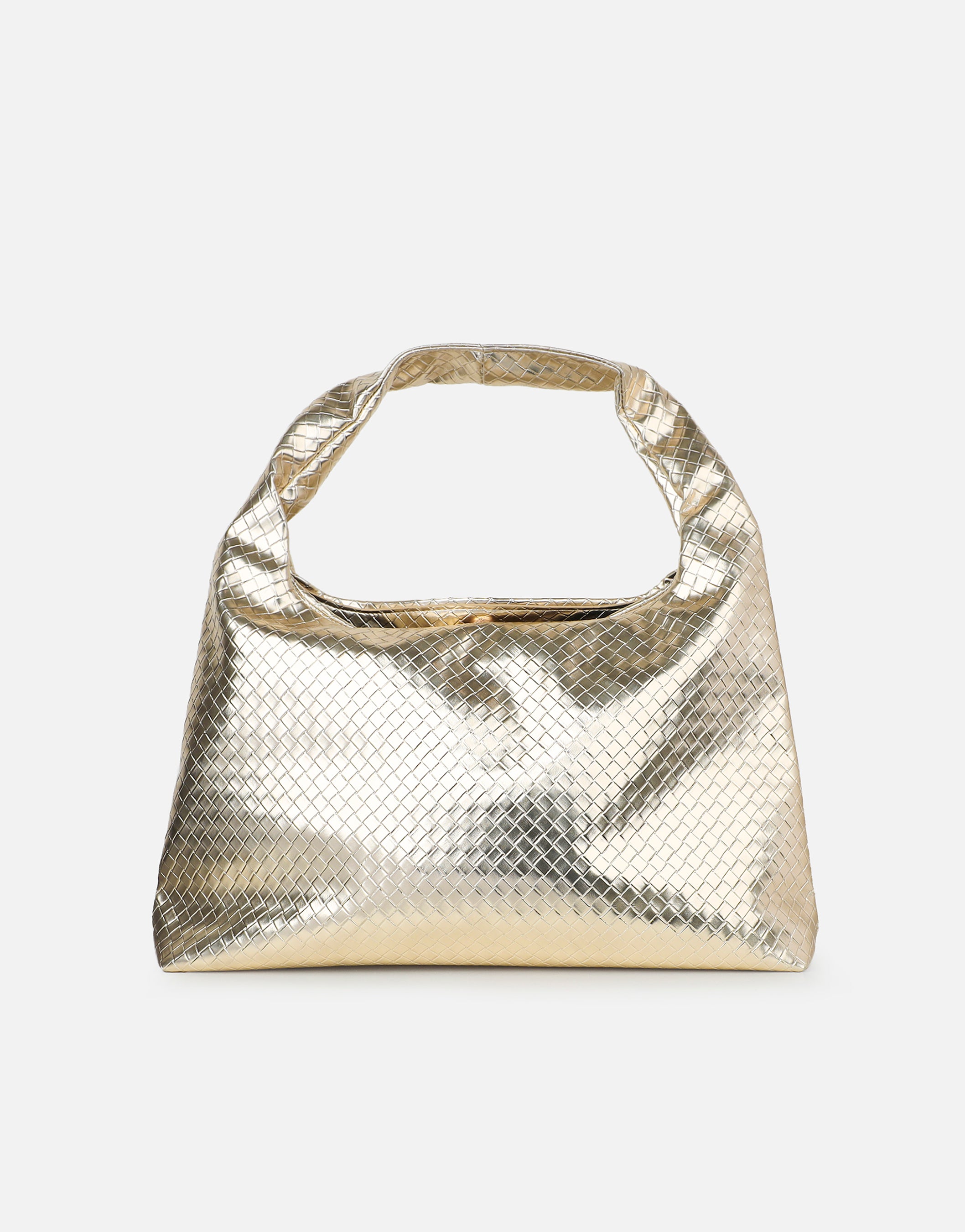 Clementine Gold Woven Shoulder Bag | SIMMI London
