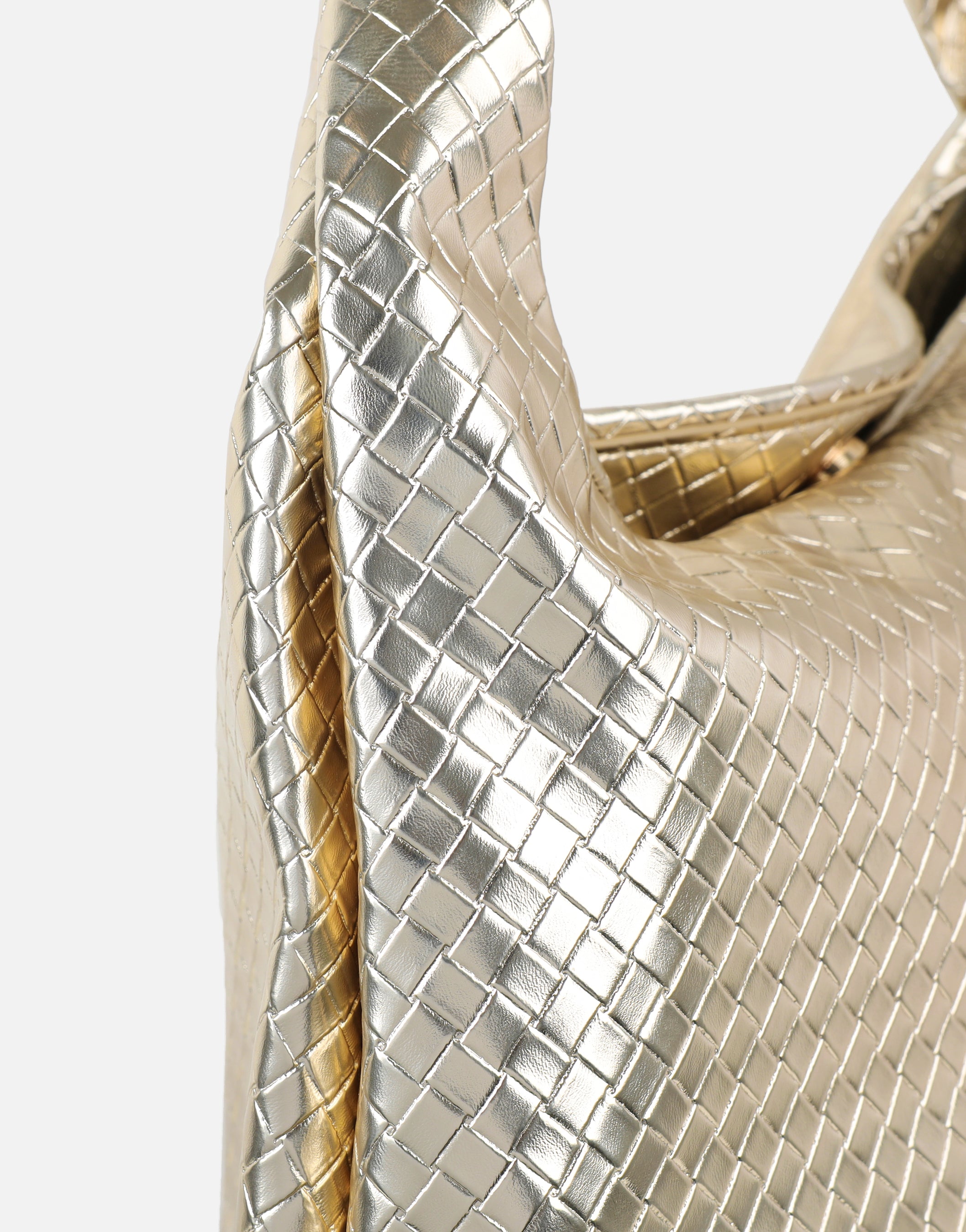 Clementine Gold Woven Shoulder Bag | SIMMI London